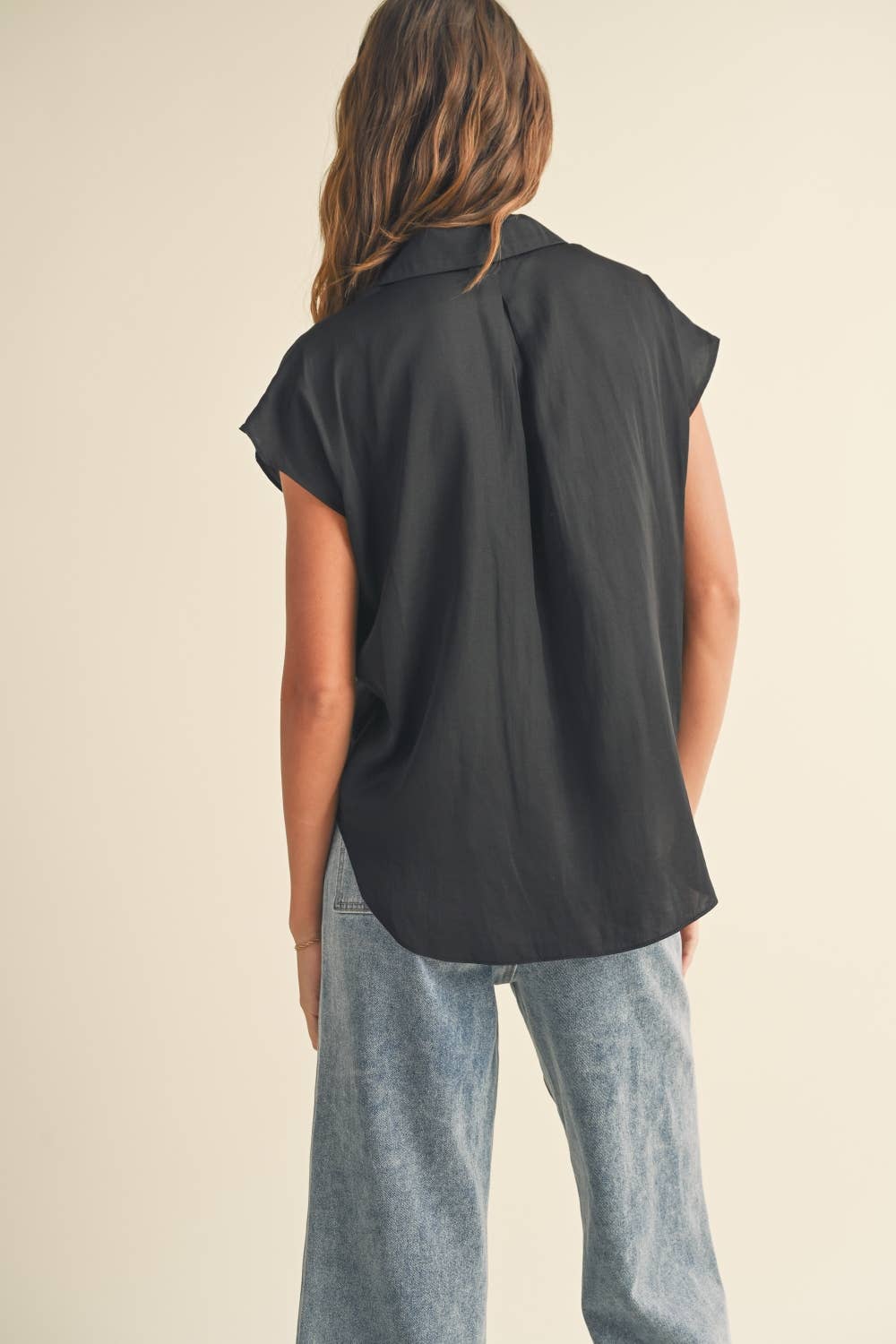 MIOU MUSE BUTTON DOWN CAP SLEEVE SHIRTS