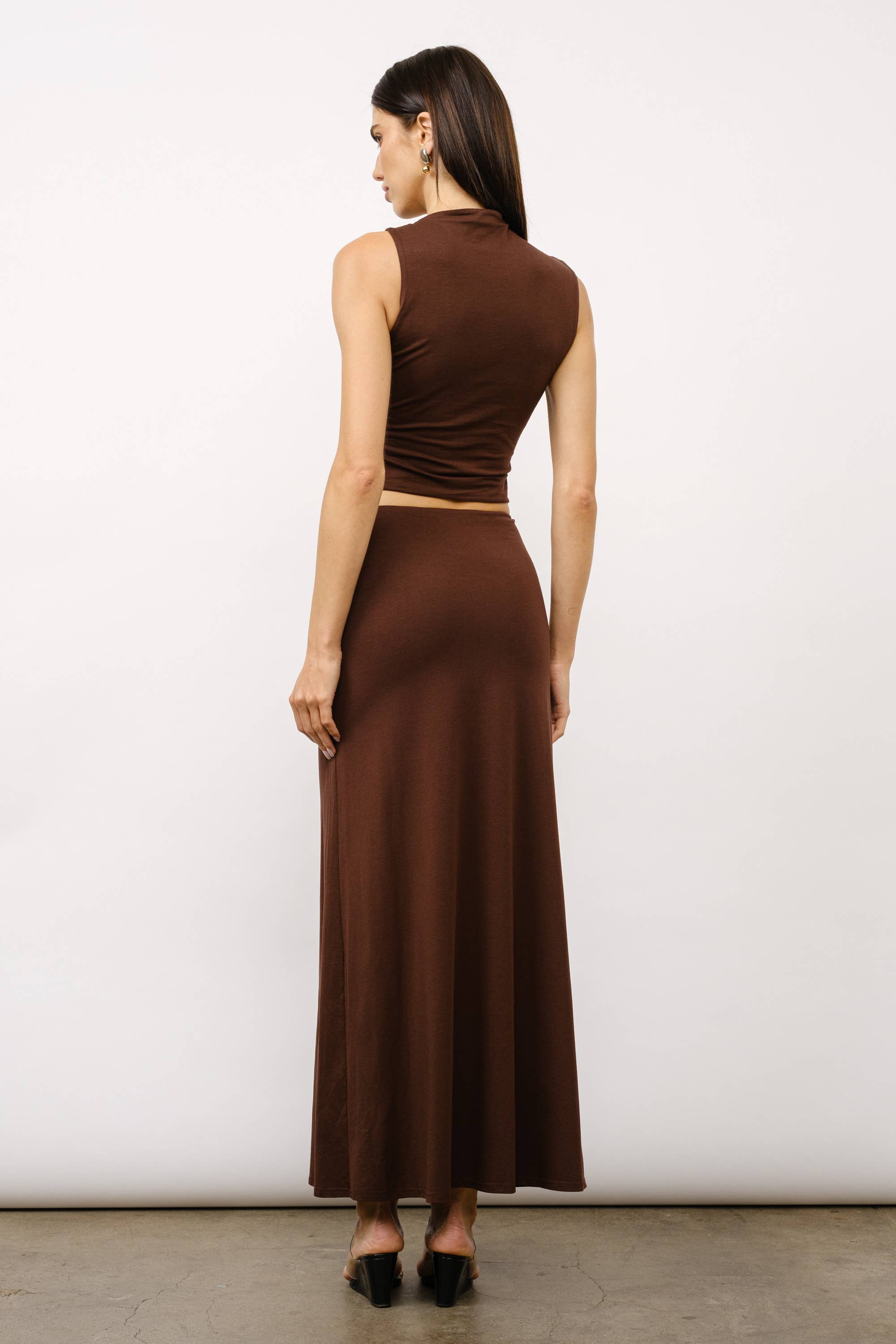 Yasmeen High-Neck Top & C-Ring Maxi Skirt Set