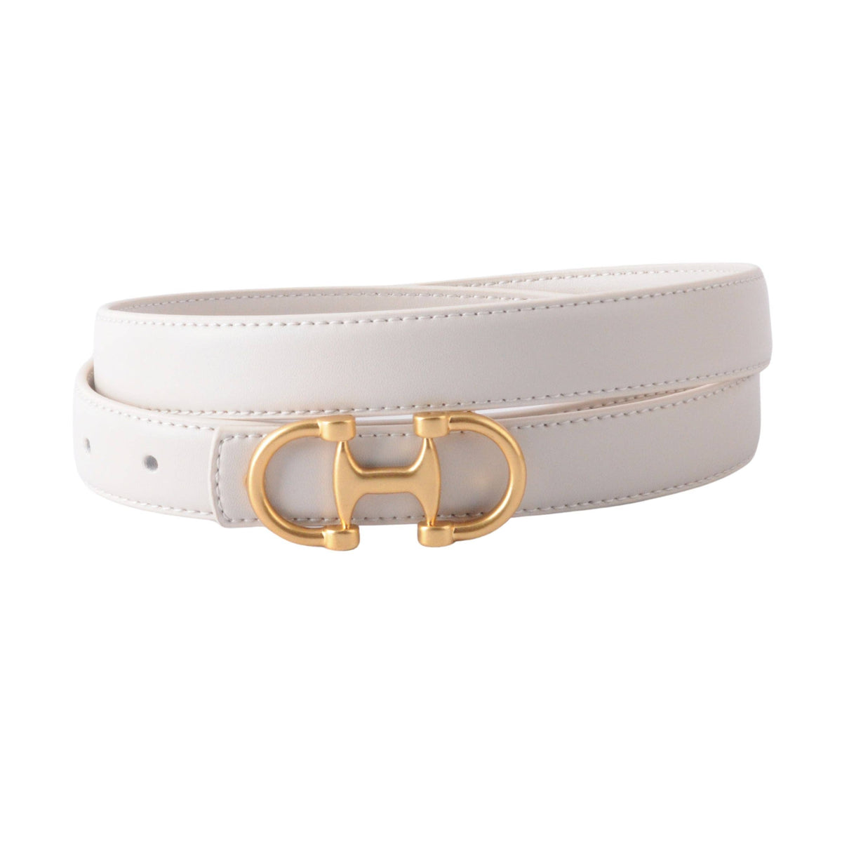 Most Wanted USA - Horsebit Buckle Equestrian Stitched Suede/Napa Leather Belt