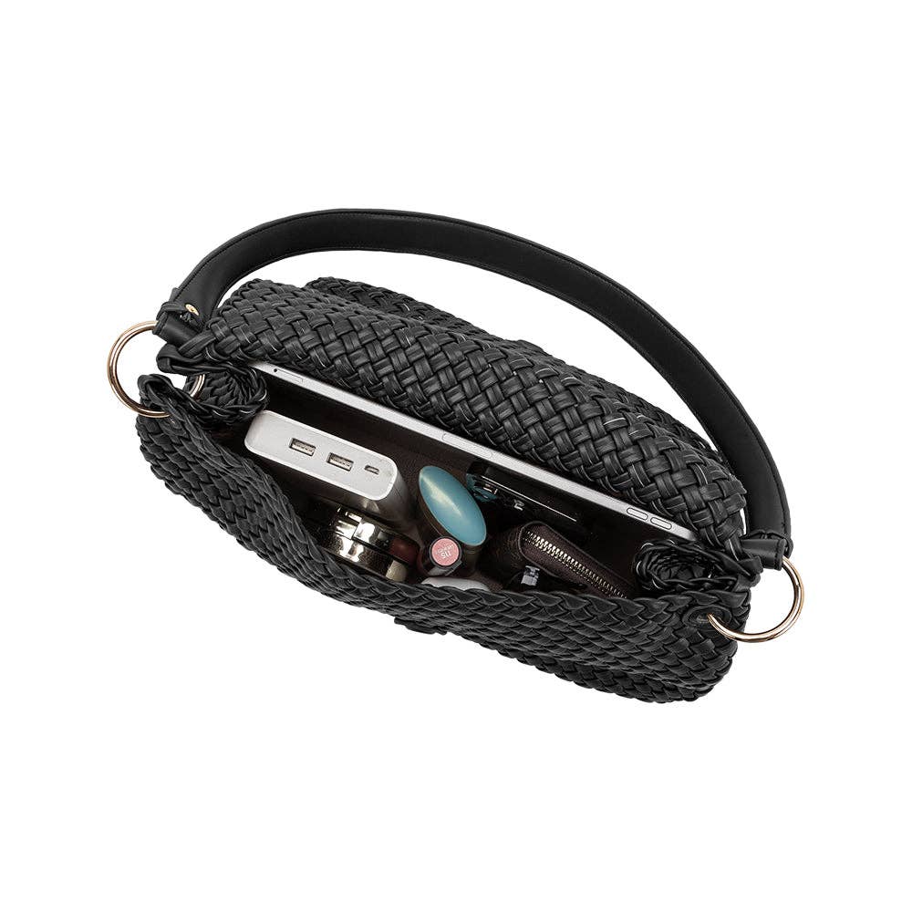 Melie Bianco - Natalia Black Recycled Vegan Shoulder Bag