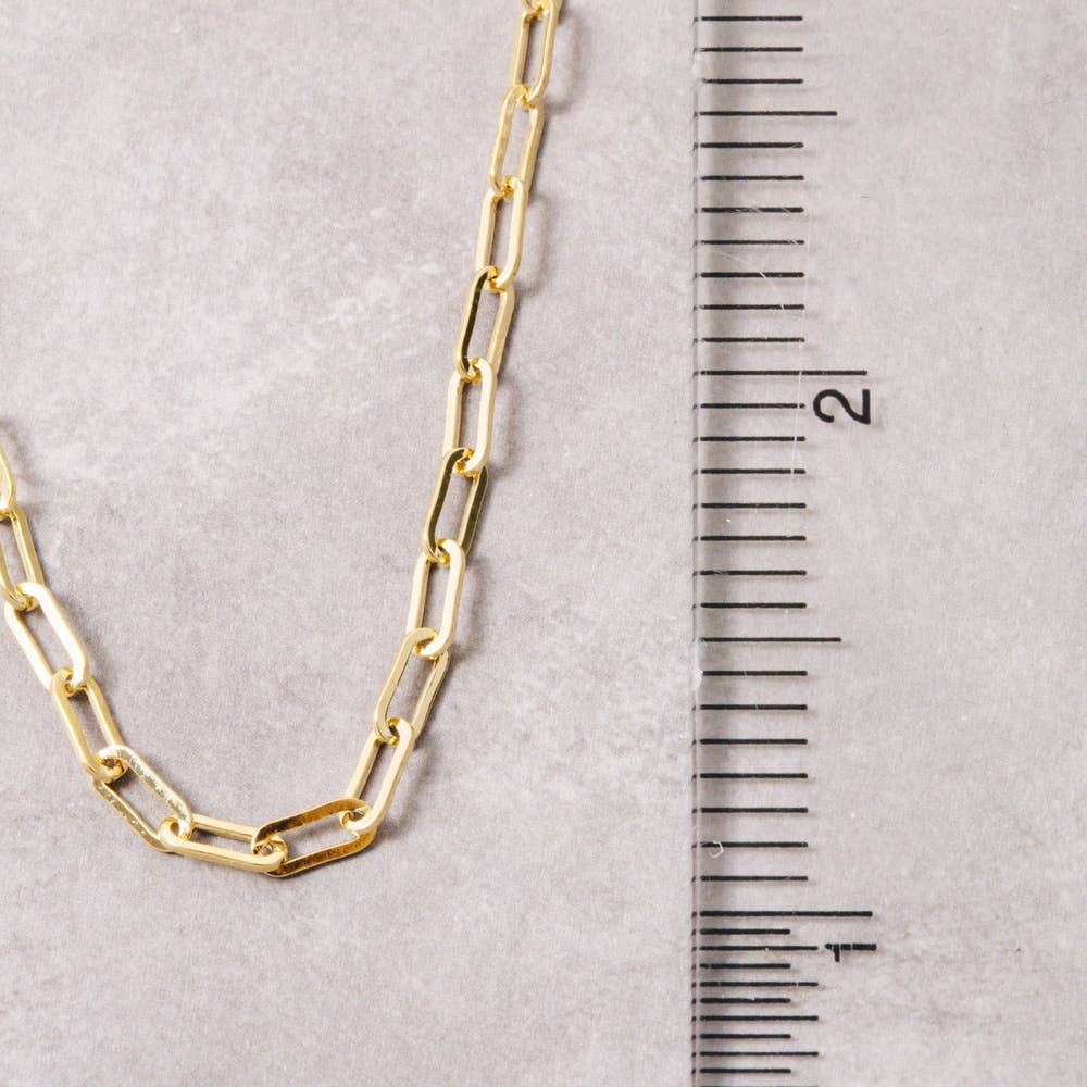 Fame Accessories - Gold Dipped Paperclip Link Chain Necklace