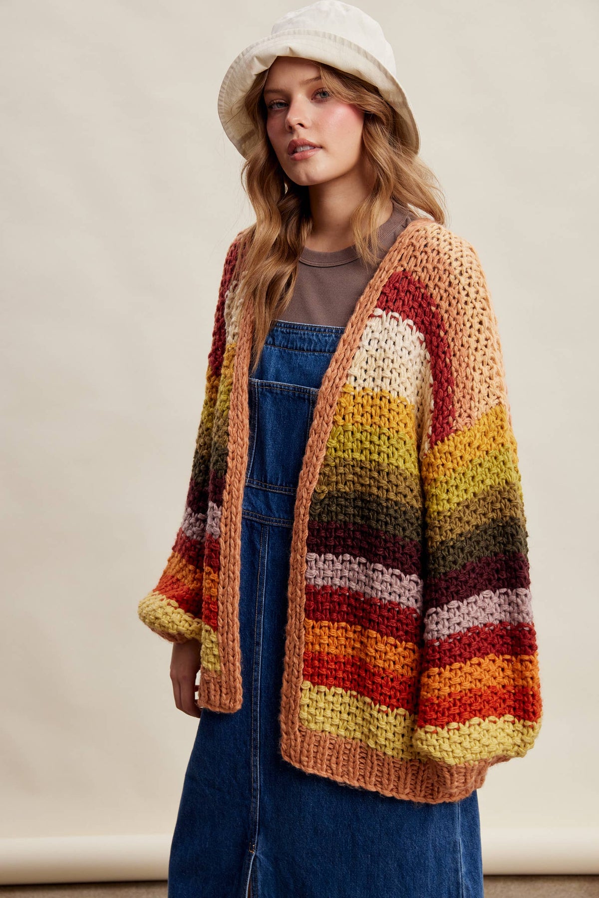 Listicle - Rainbow Hand-Crochet Open Cardigan LSW0620
