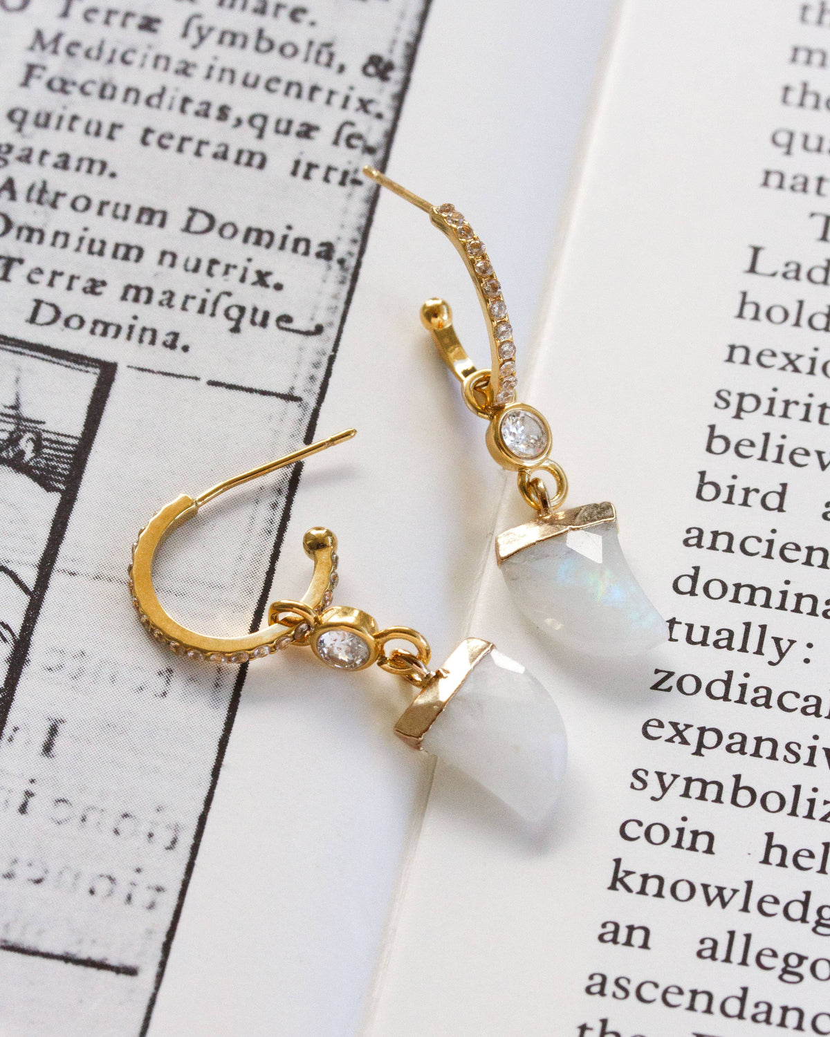 Luna Norte - Castaway Charm Hoops - Moonstone