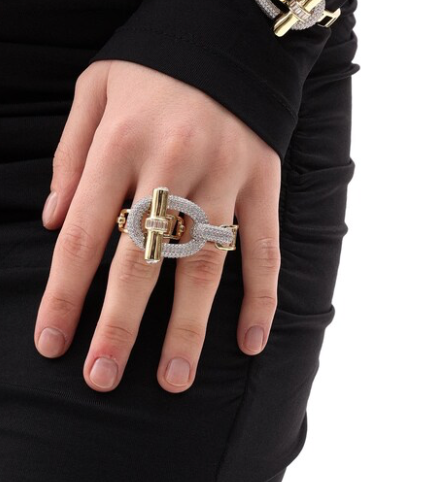 HoopLa - Double Finger Pavé Lock Ring