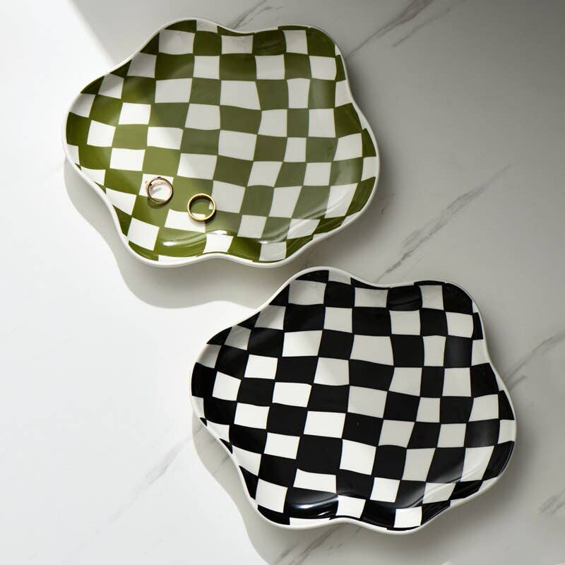 Filtrum Home - Checkerd Ceramic Plate