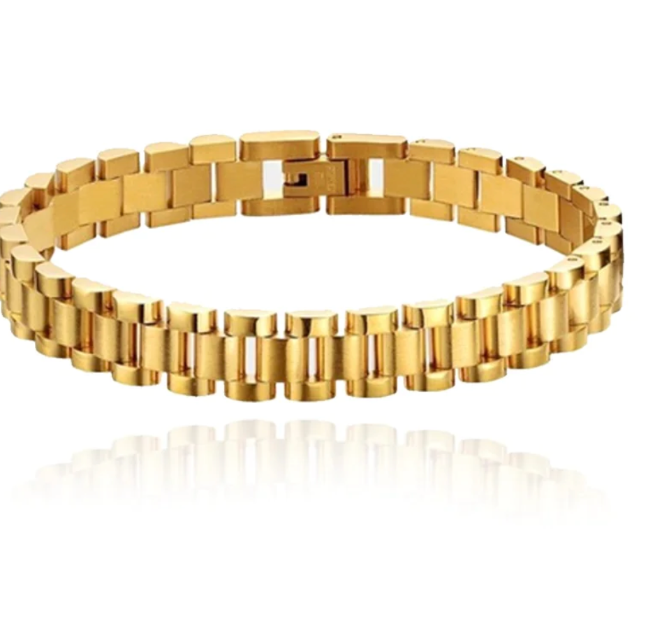HoopLa -  Watch Band Link Bracelet, Bangle.  Steel Rol-X