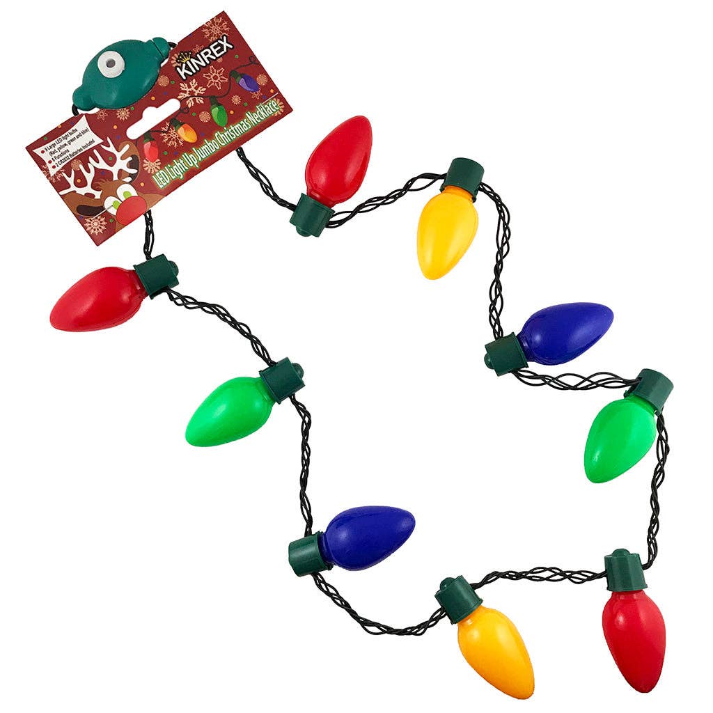 KINREX - Christmas Light Necklace - Light Up Christmas Necklace 35"