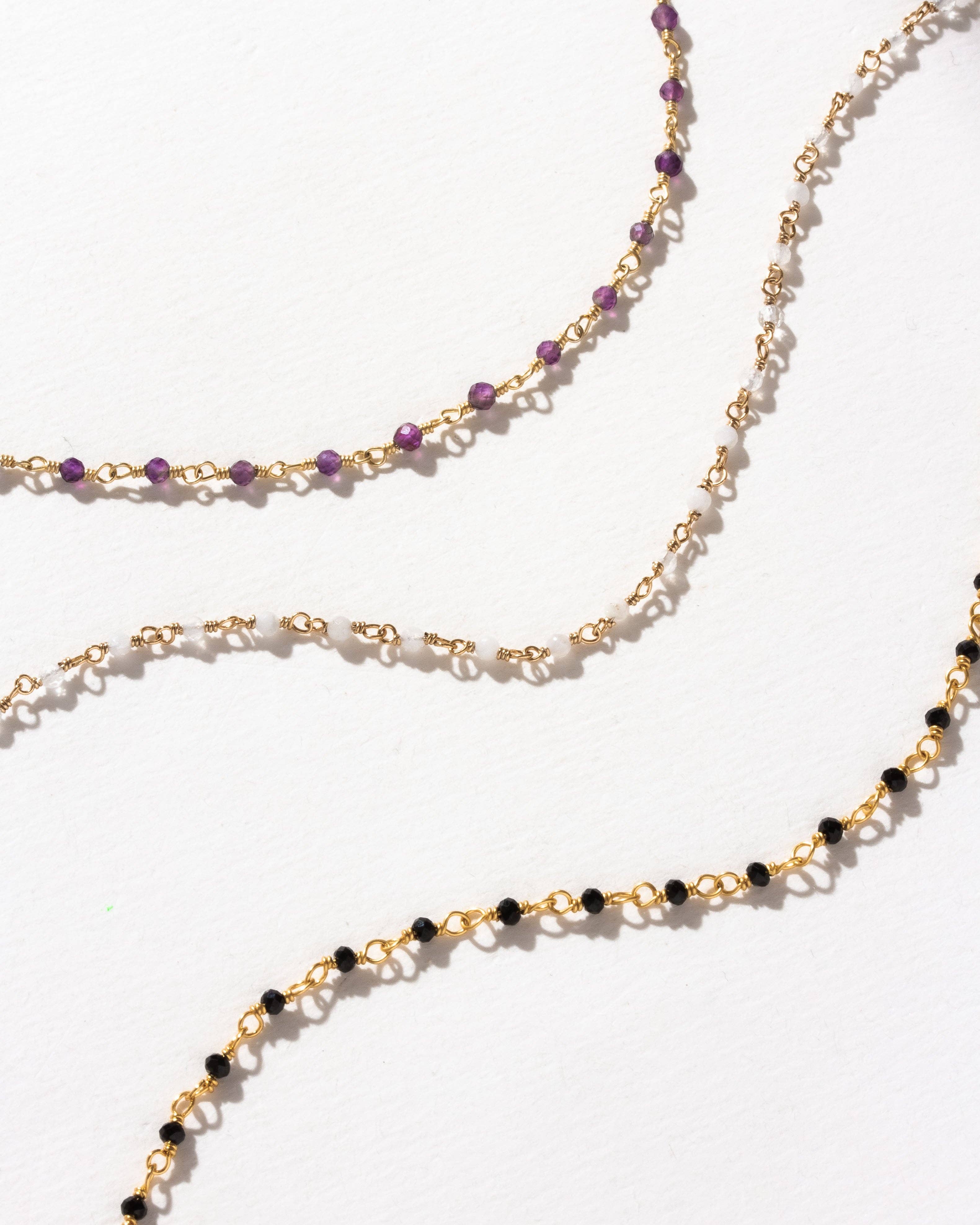 Luna Norte - Draped In Gems Everyday Collar Necklace - Black Onyx