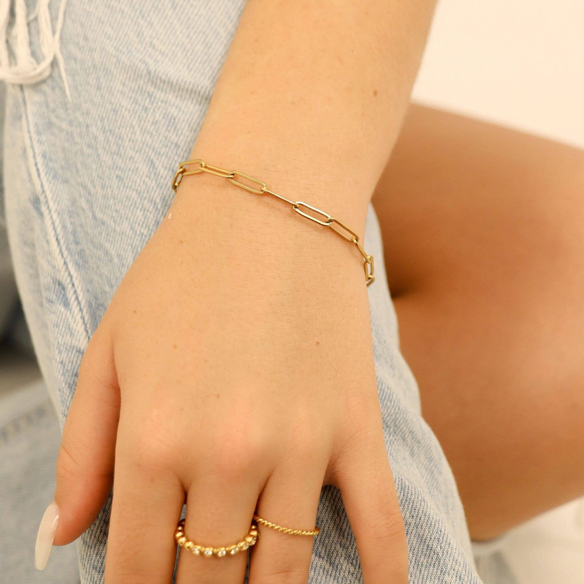 WJW - Stainless Steel Paperclip Chain Bracelet