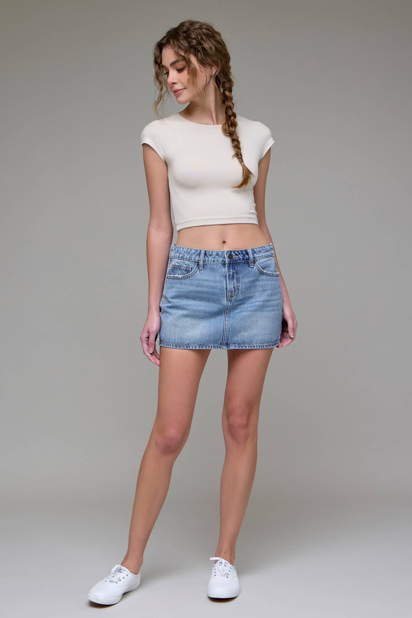 Hidden Jeans - Peyton Medium Light Classic Micro Mini Skirt
