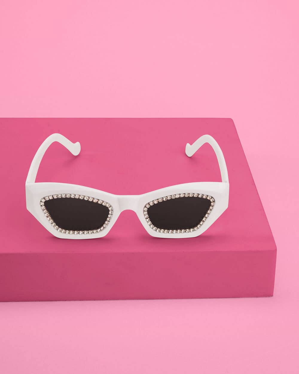 xo, Fetti - White Rhinestone Bride Sunglasses, Gift, Bday Accessory