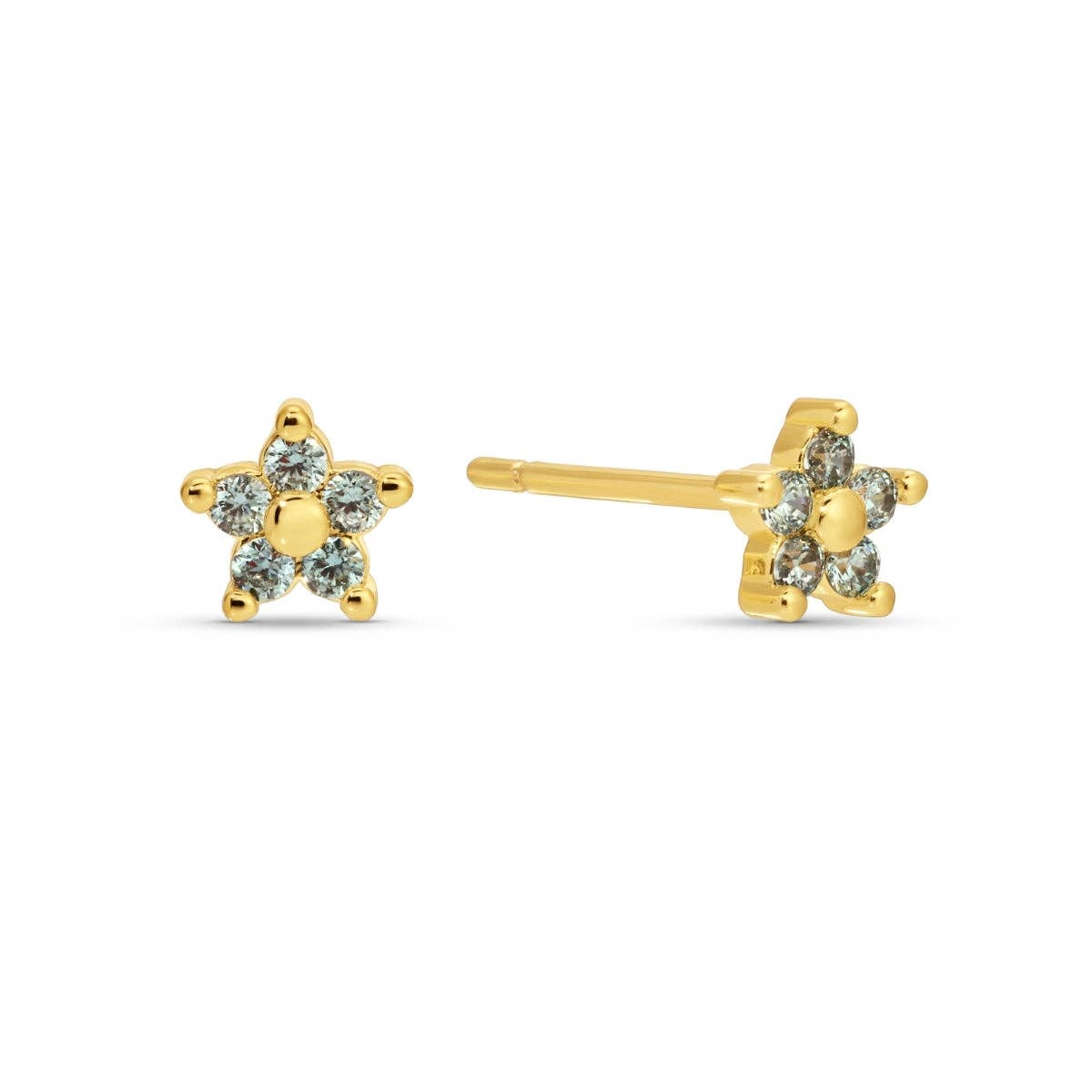 Splendid Iris - Delicate Flower Studs on Velvet Tag