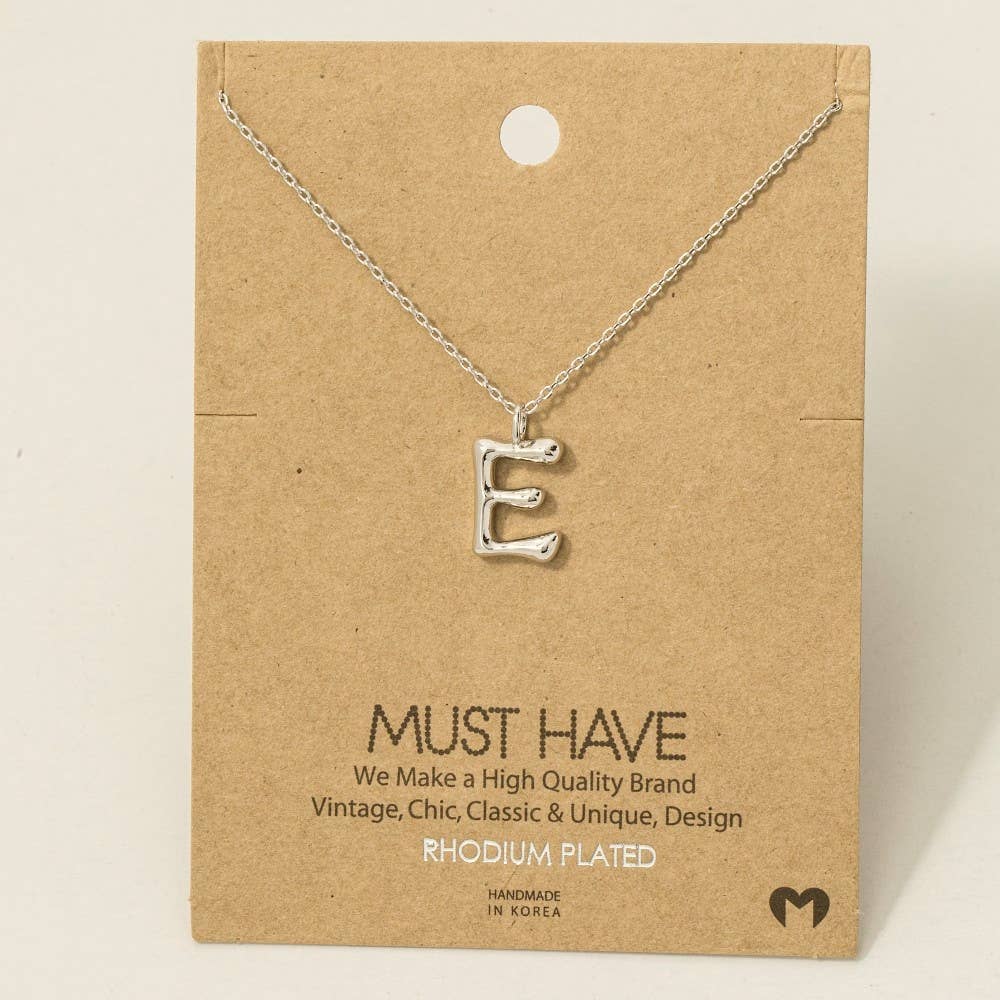 Fame Accessories - Gold Dipped Bubble Letter Pendant Necklace
