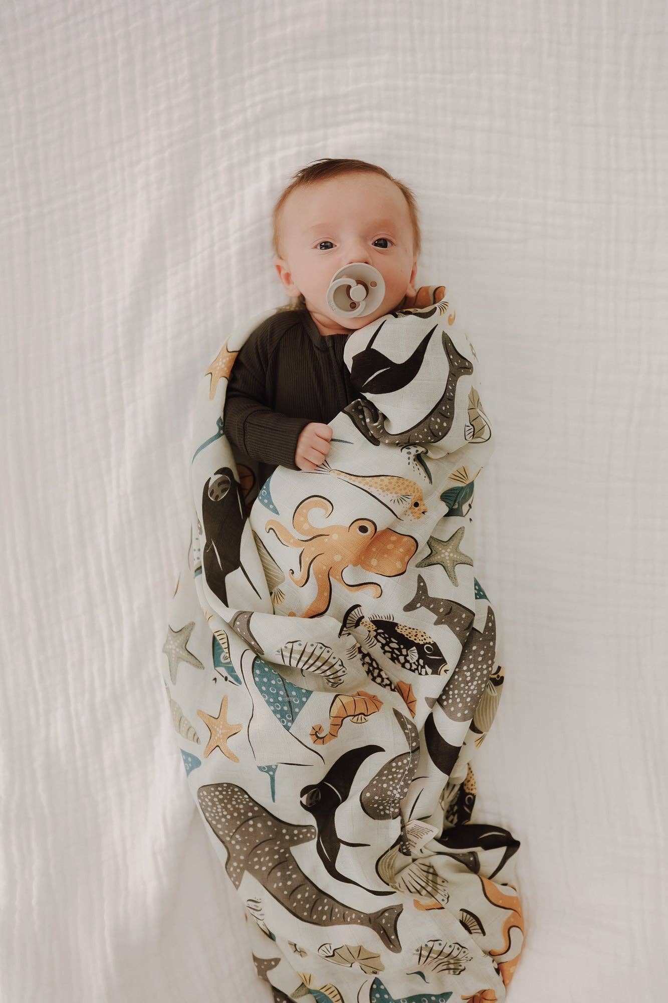 Ellie Sue - Seabound Muslin Swaddle Blanket