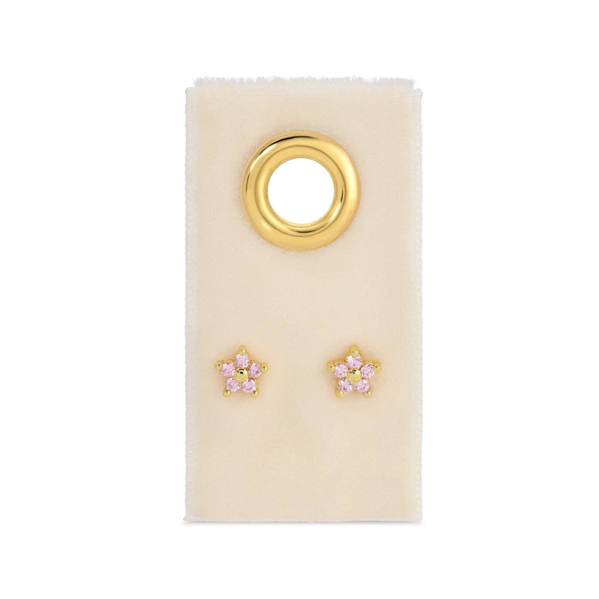 Splendid Iris - Delicate Flower Studs on Velvet Tag