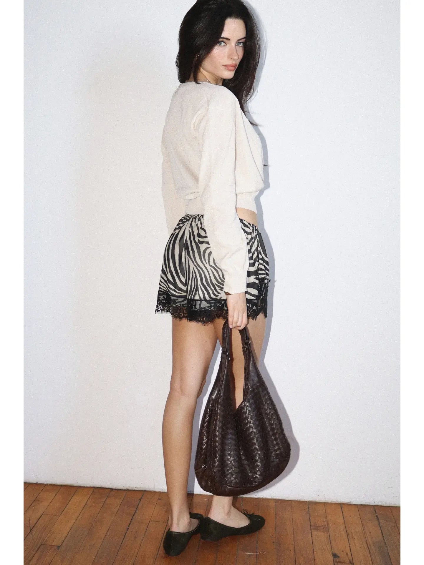 Zebra Print Lace Trim Short