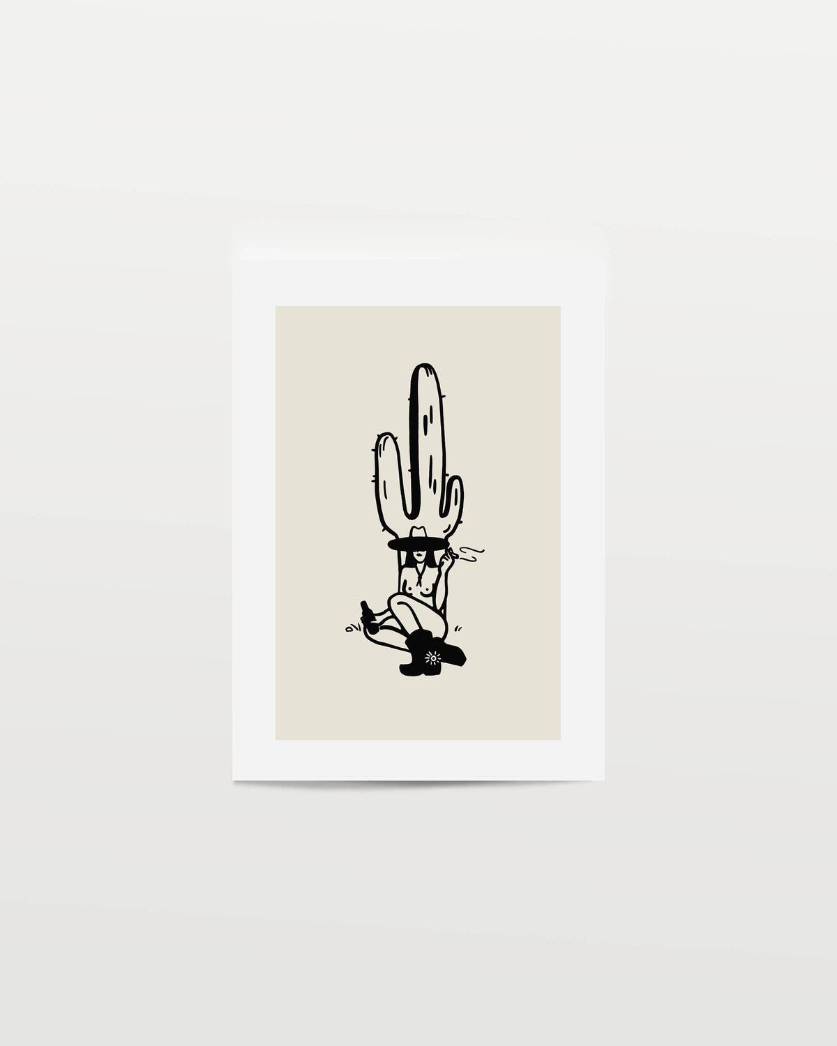 Tumbleweed Design Studio - Desert Cowgirl Minimal Western Art Print Vintage Home Decor