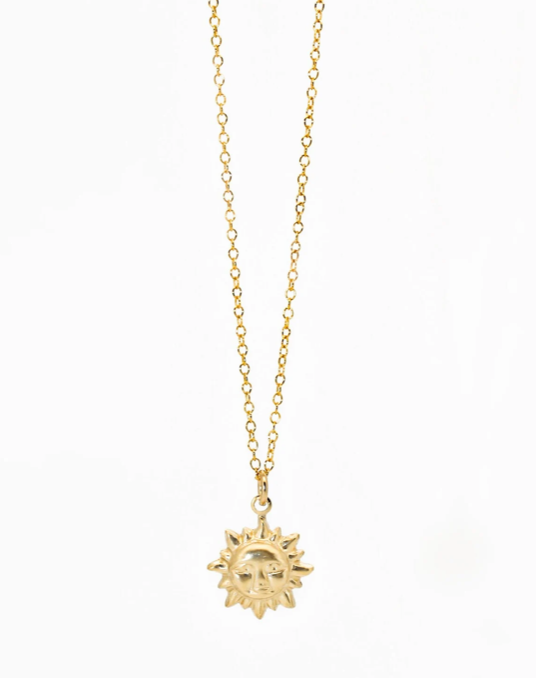 HoopLa - Sun Shining Down Happy Pendant Steel Necklace 
