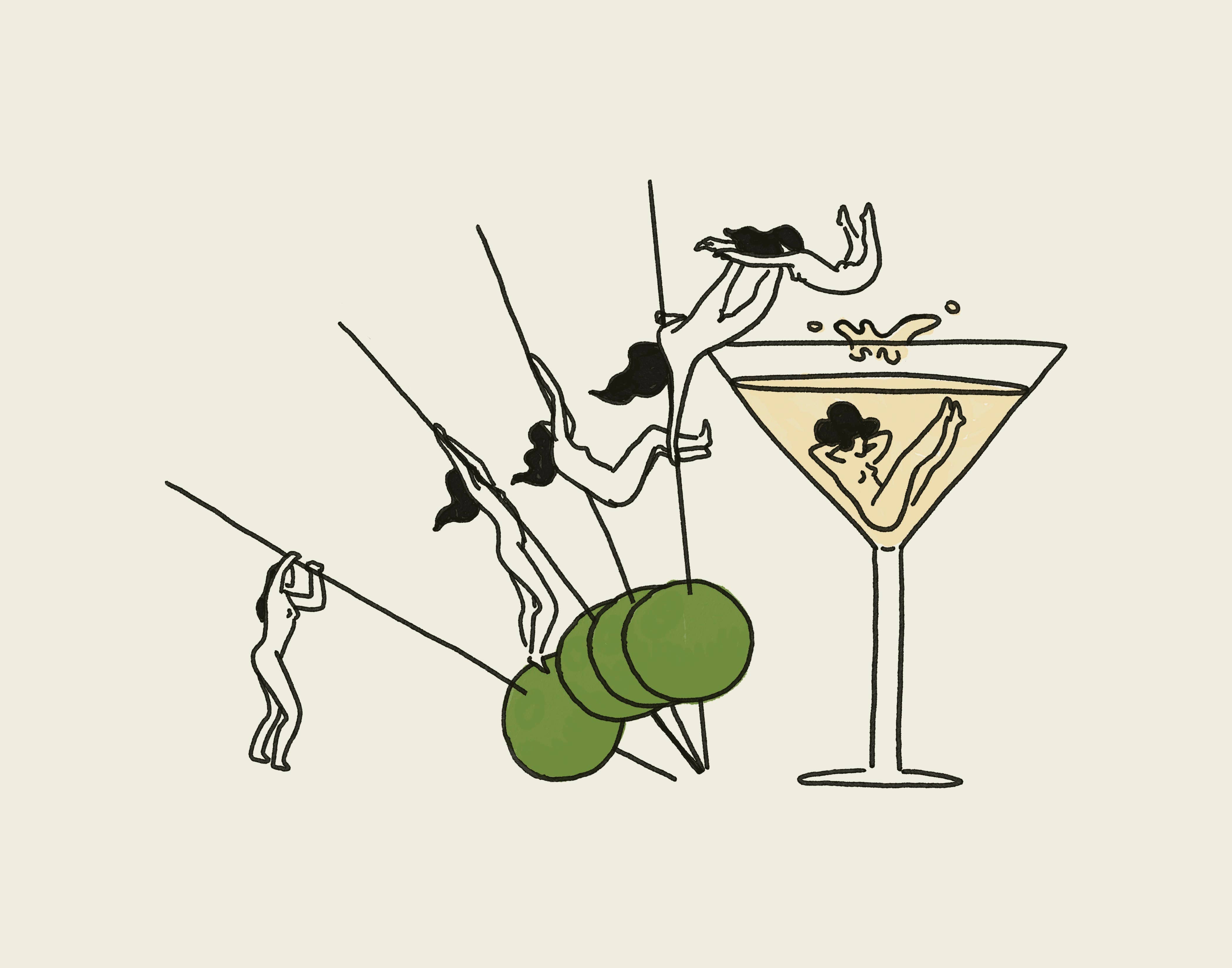 Tumbleweed Design Studio - "Pole Vault" Vintage Martini Wall Art Print