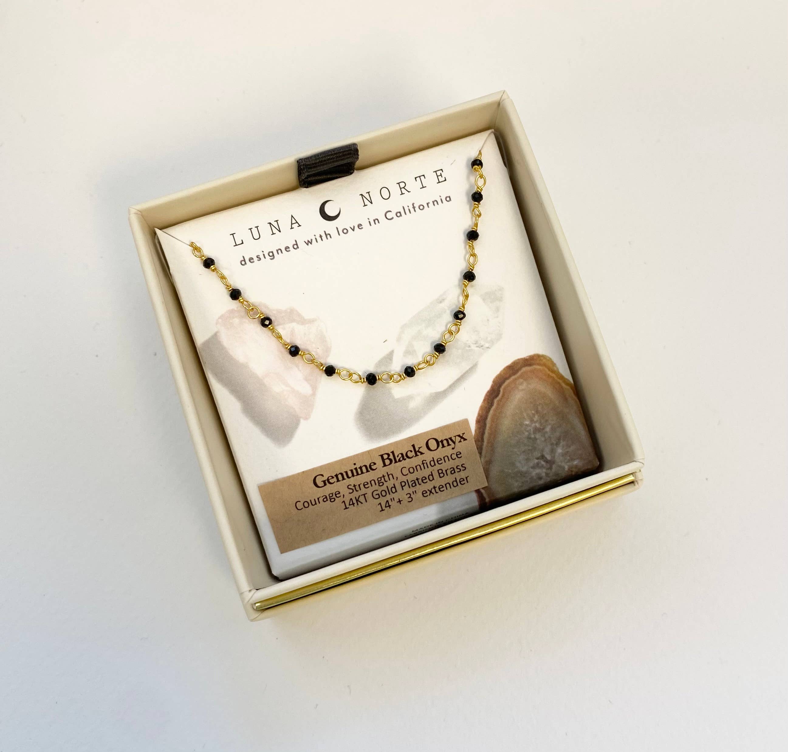 Luna Norte - Draped In Gems Everyday Collar Necklace - Black Onyx