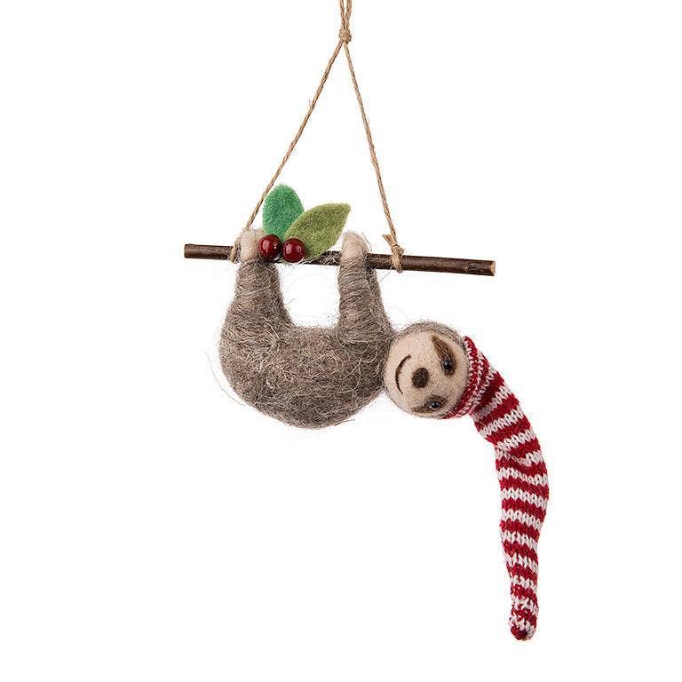 Abbott - Sloth on Branch Ornament-6"H