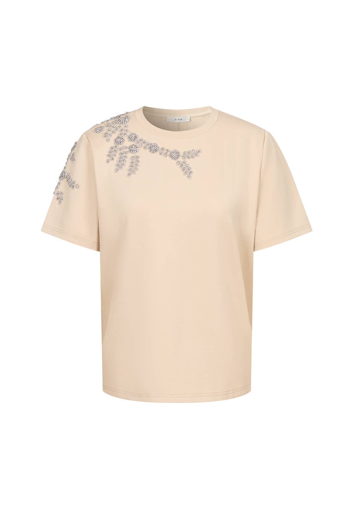 RIVIR - Short Sleeve T-shirt with Beaded Applique