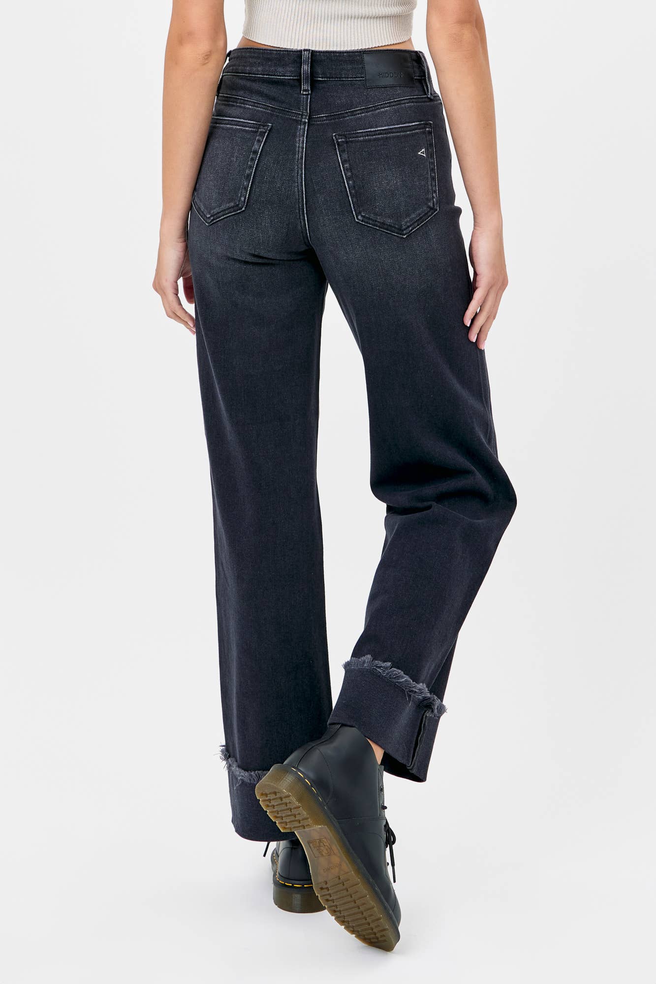 Charcoal Wash Cuffed 32" Inseam Dad Jean