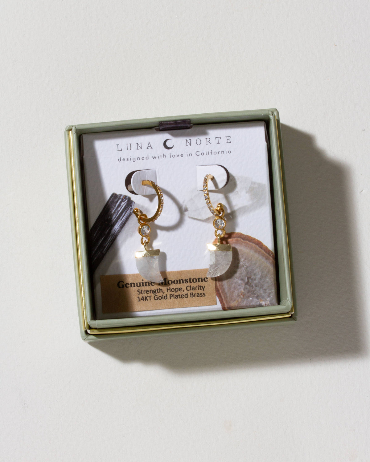 Luna Norte - Castaway Charm Hoops - Moonstone