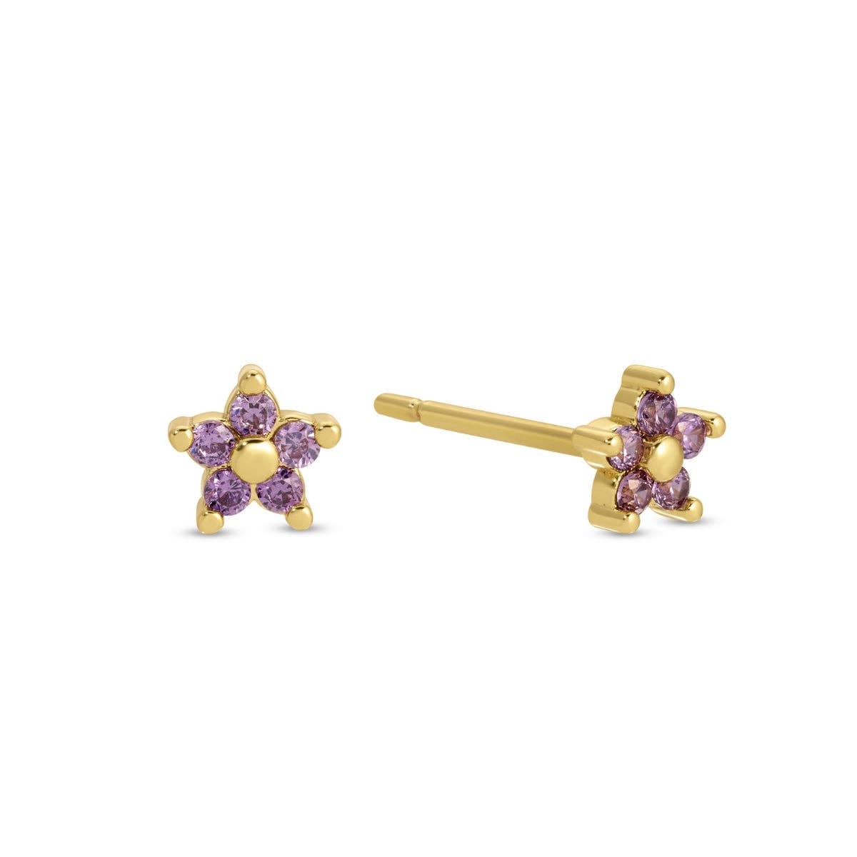 Splendid Iris - Delicate Flower Studs on Velvet Tag