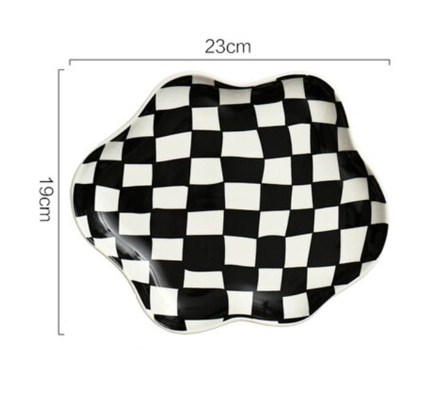 Filtrum Home - Checkerd Ceramic Plate