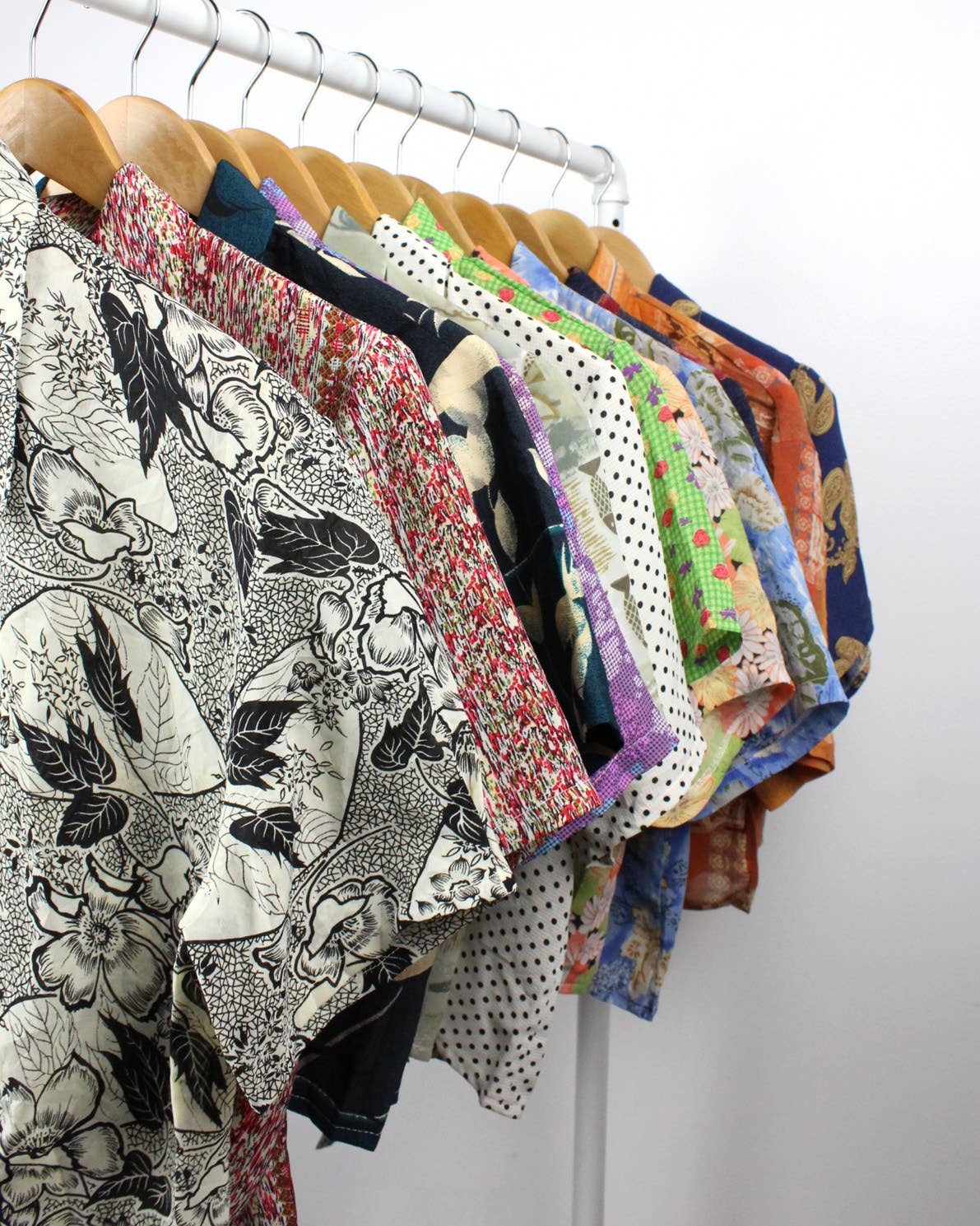 Reworked Vintage Short-Sleeve Button Up Blouse - Tied Front