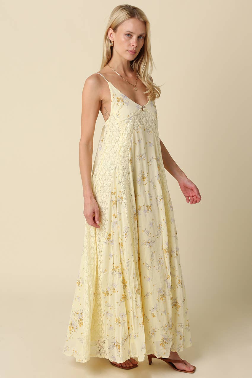 Rachael Floral Open-Back Maxi Dress