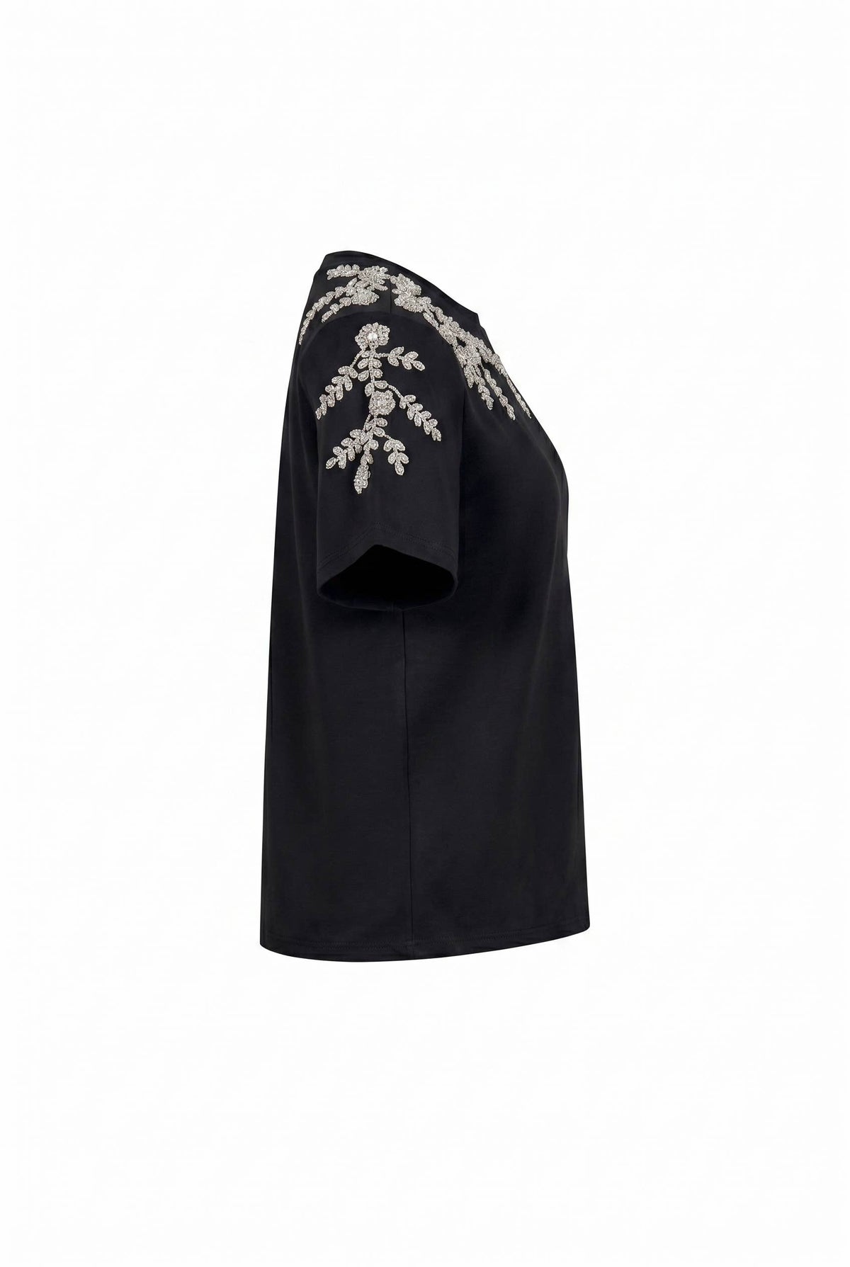 RIVIR - Short Sleeve T-shirt with Beaded Applique