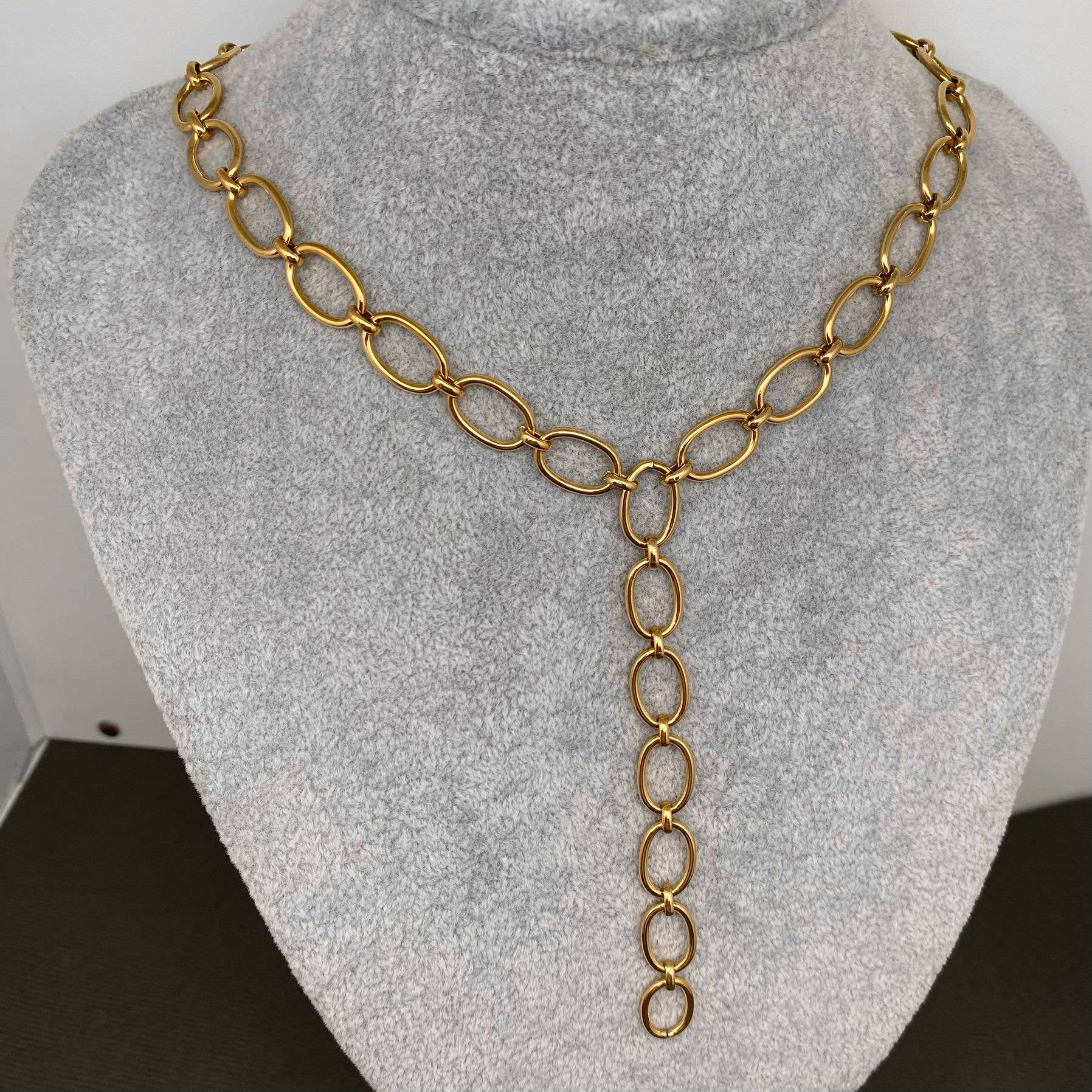 Mio Queena - 18K Gold Plated Stainless Steel Y-neckl Chain Necklace - FGS