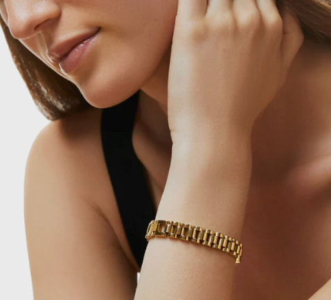 HoopLa -  Watch Band Link Bracelet, Bangle.  Steel Rol-X