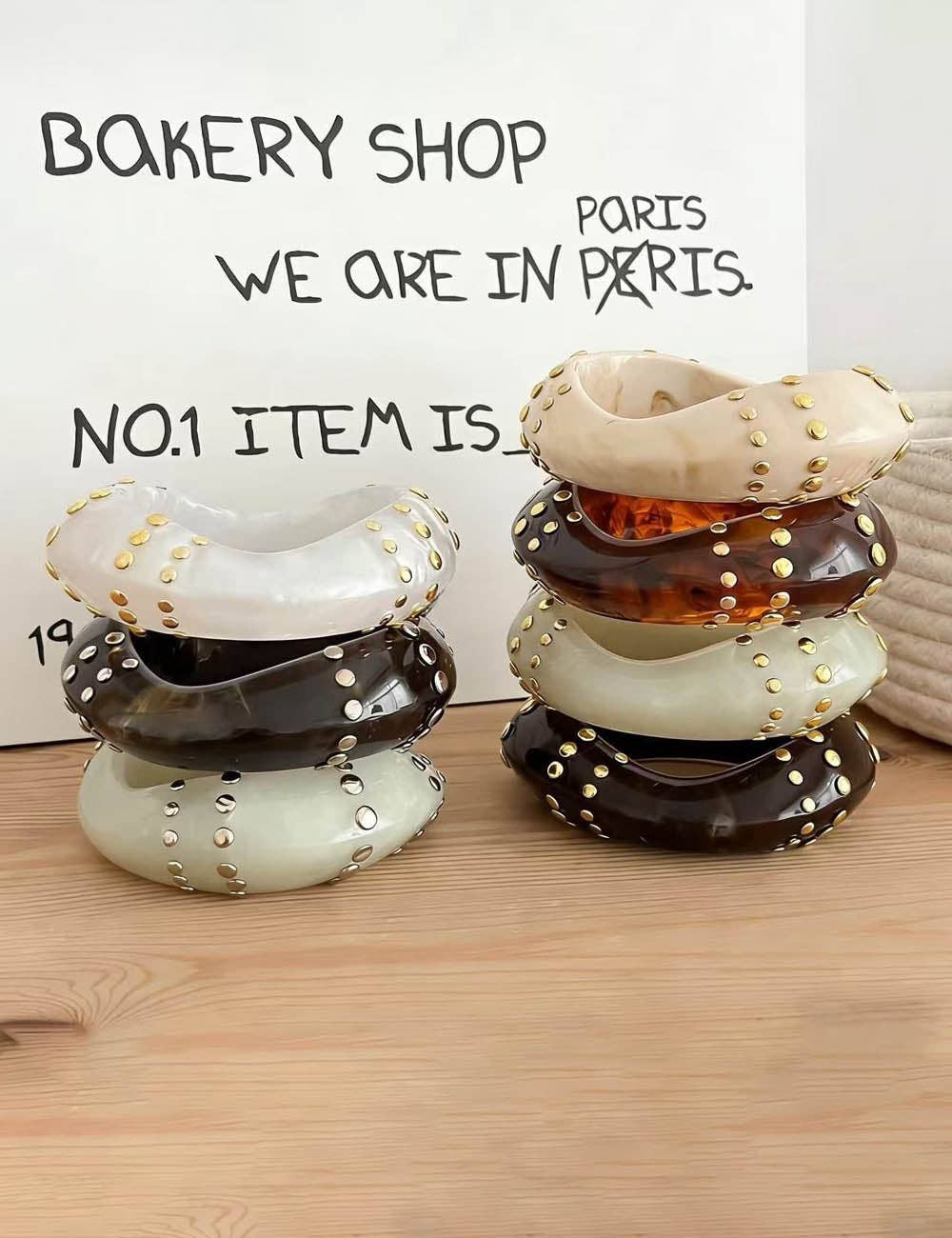 Dipped Shop - Chunky Irregular Studded Punk Resin Geometric Bracelet MK2PPPO6W6JBR119