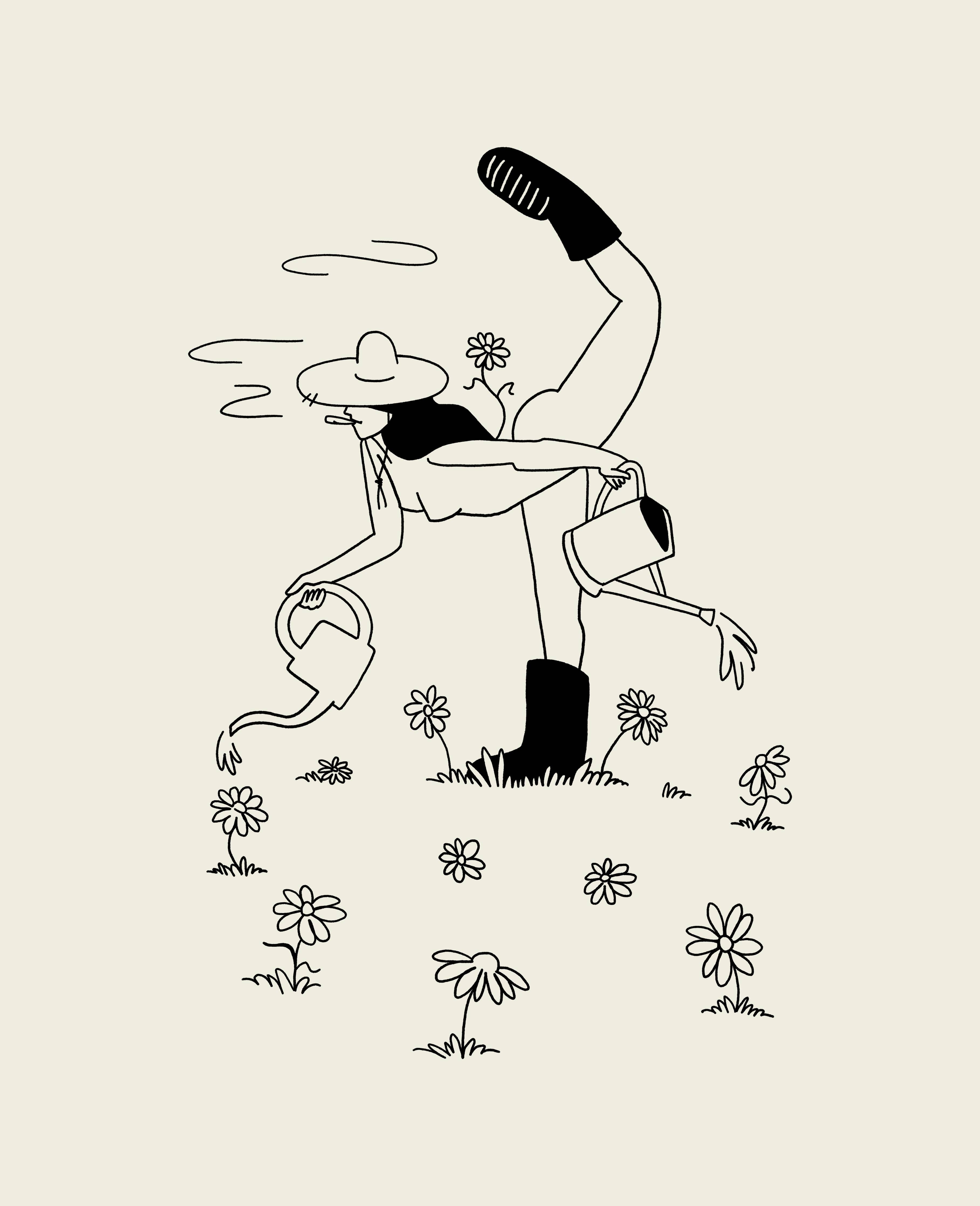 Tumbleweed Design Studio - Gardening Minimal Retro Wall Art Print Vintage Home Decor