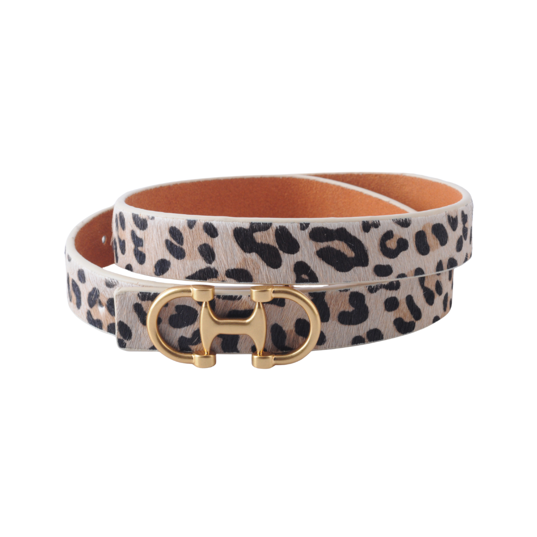 Most Wanted USA - Horsebit Buckle Equestrian Stitched Suede/Napa Leather Belt