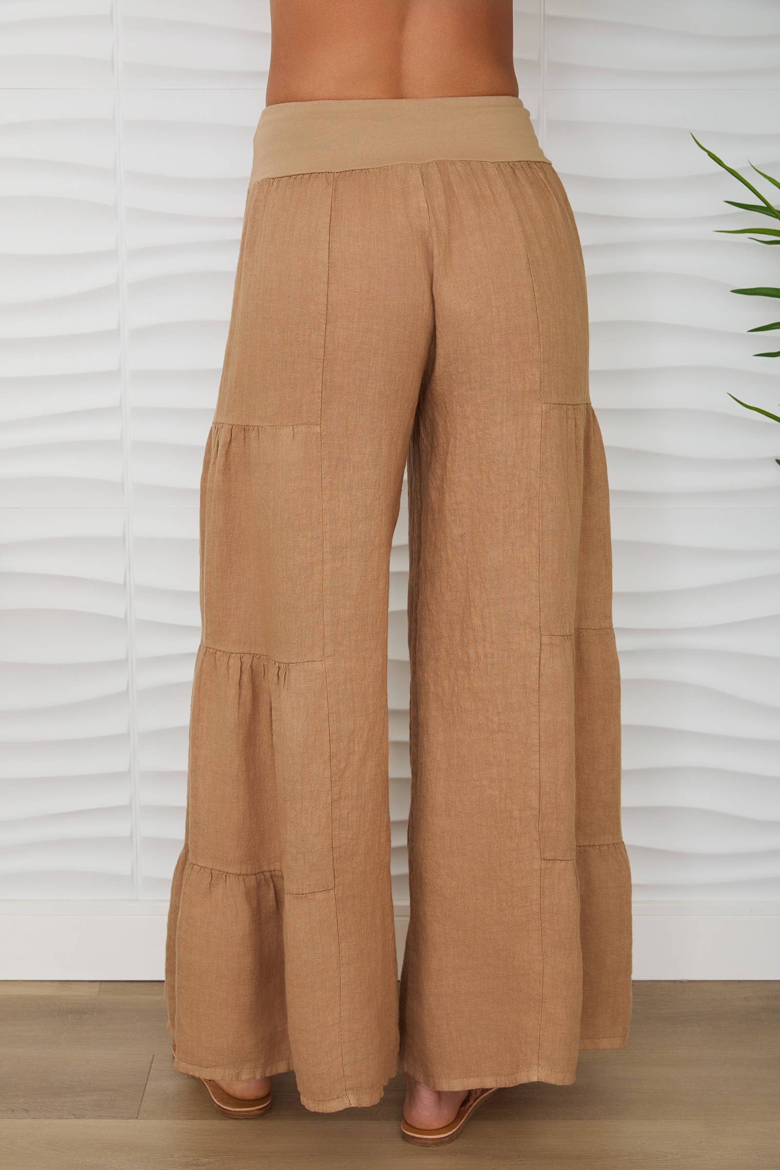 MILIO MILANO - LINEN TIERED PALAZZO PANT
