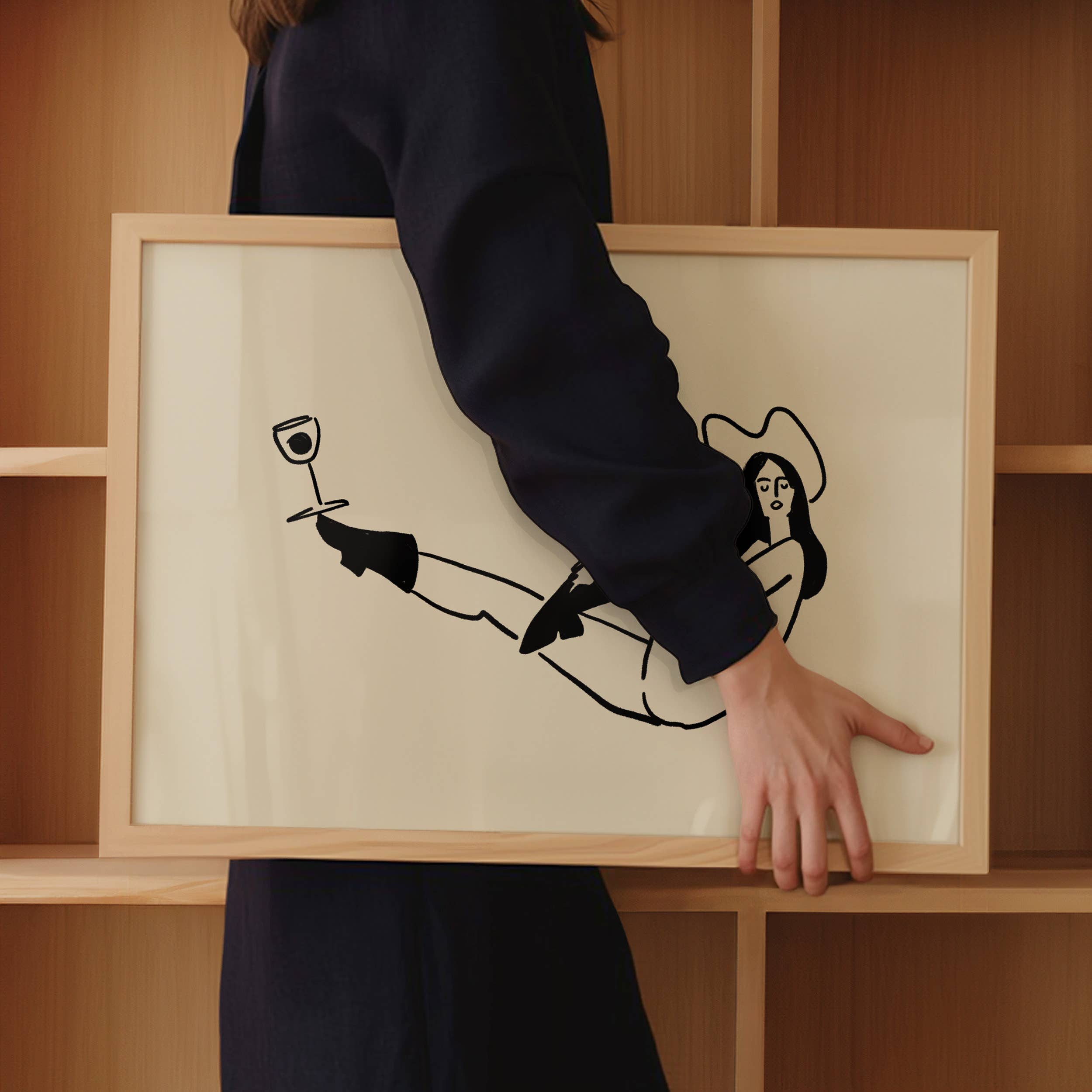 Tumbleweed Design Studio - Balance Yoga & Wine Cowgirl Minimal Western Wall Art Print