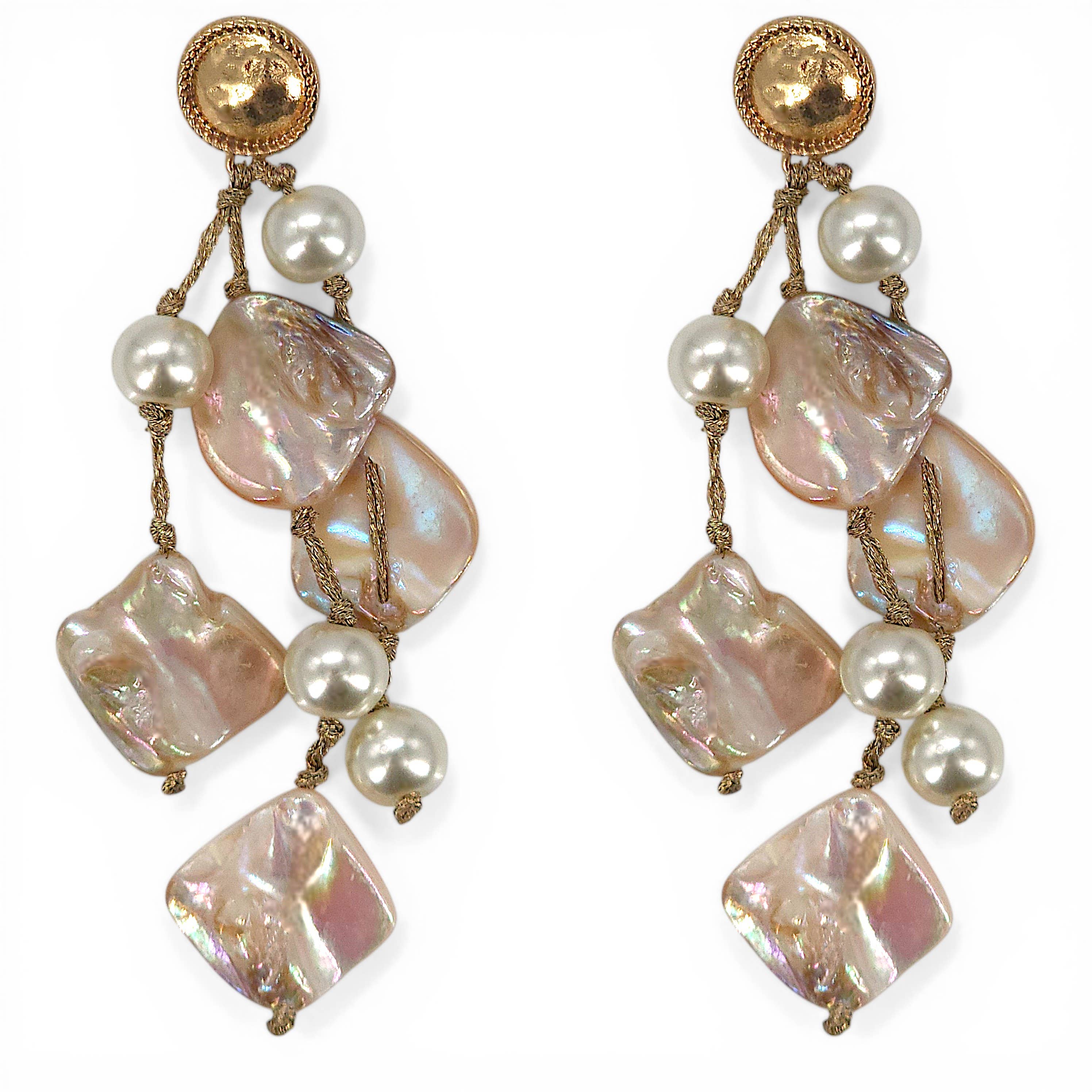 Bijoux Envie  Chunky Shell & Pearl Earrings | Handmade