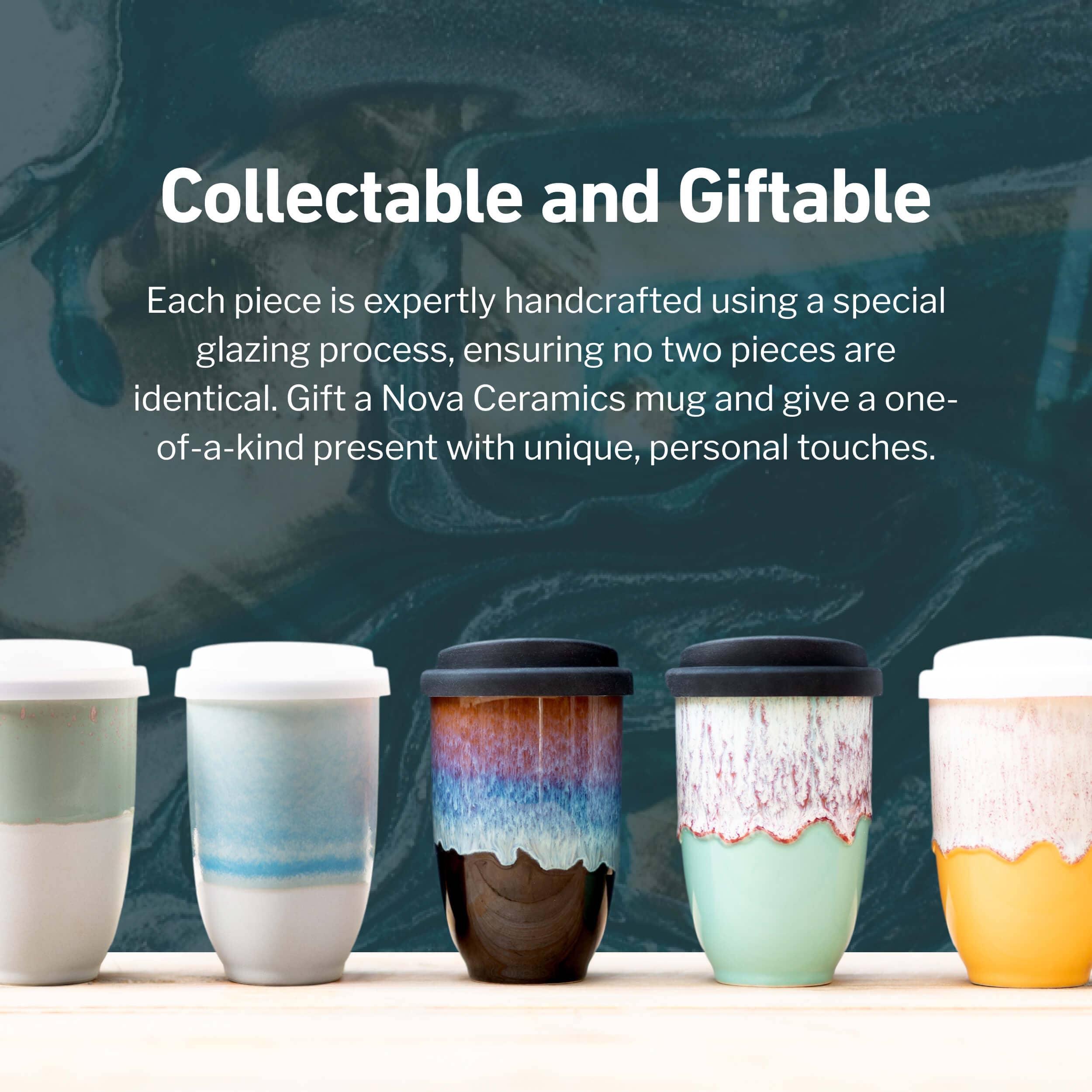 Nova Ceramics Travel Mugs - Horizon Ceramic Travel Mug – 12oz with Lid & Sleeve