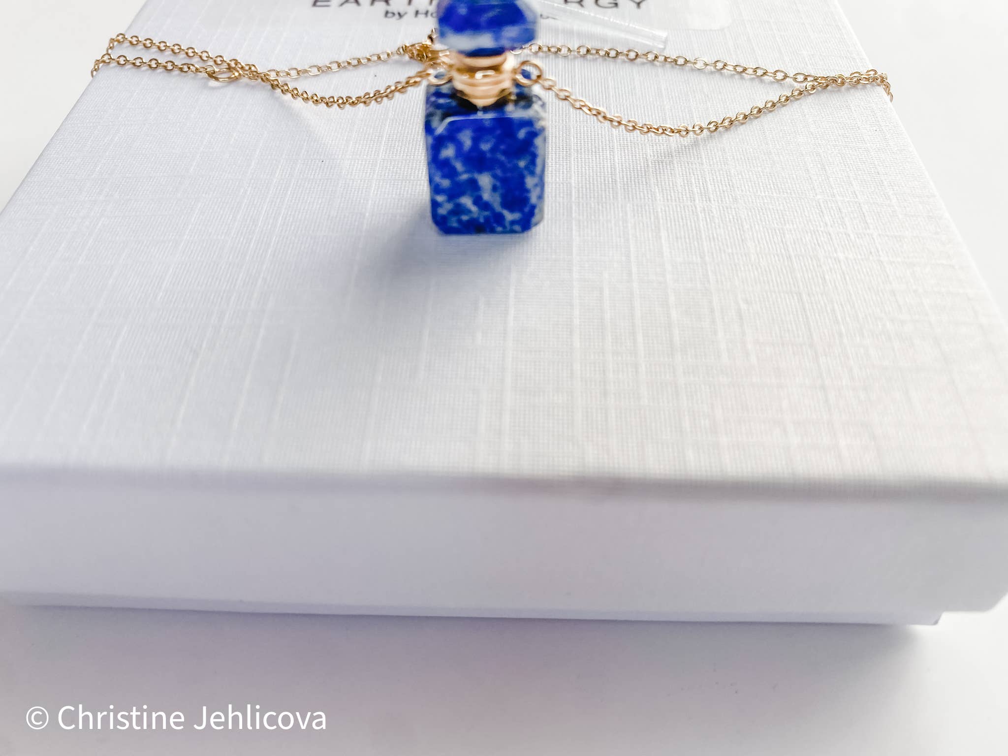HoopLa - Gemstone Mini Perfume Bottle Crystal Necklace