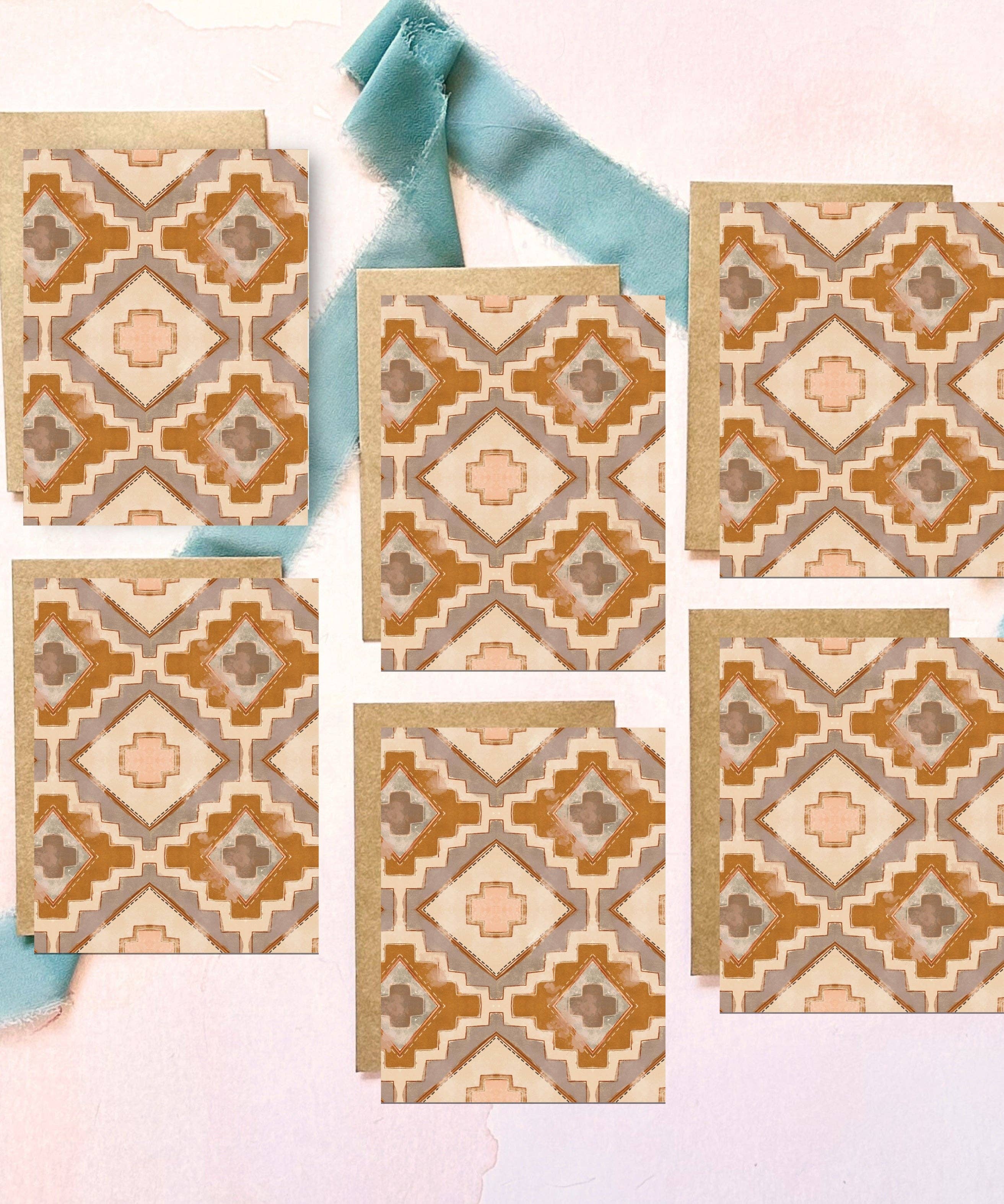 Tirzah Lane Art - Mini Western Neutral Geometric Cowgirl Vintage Card Set