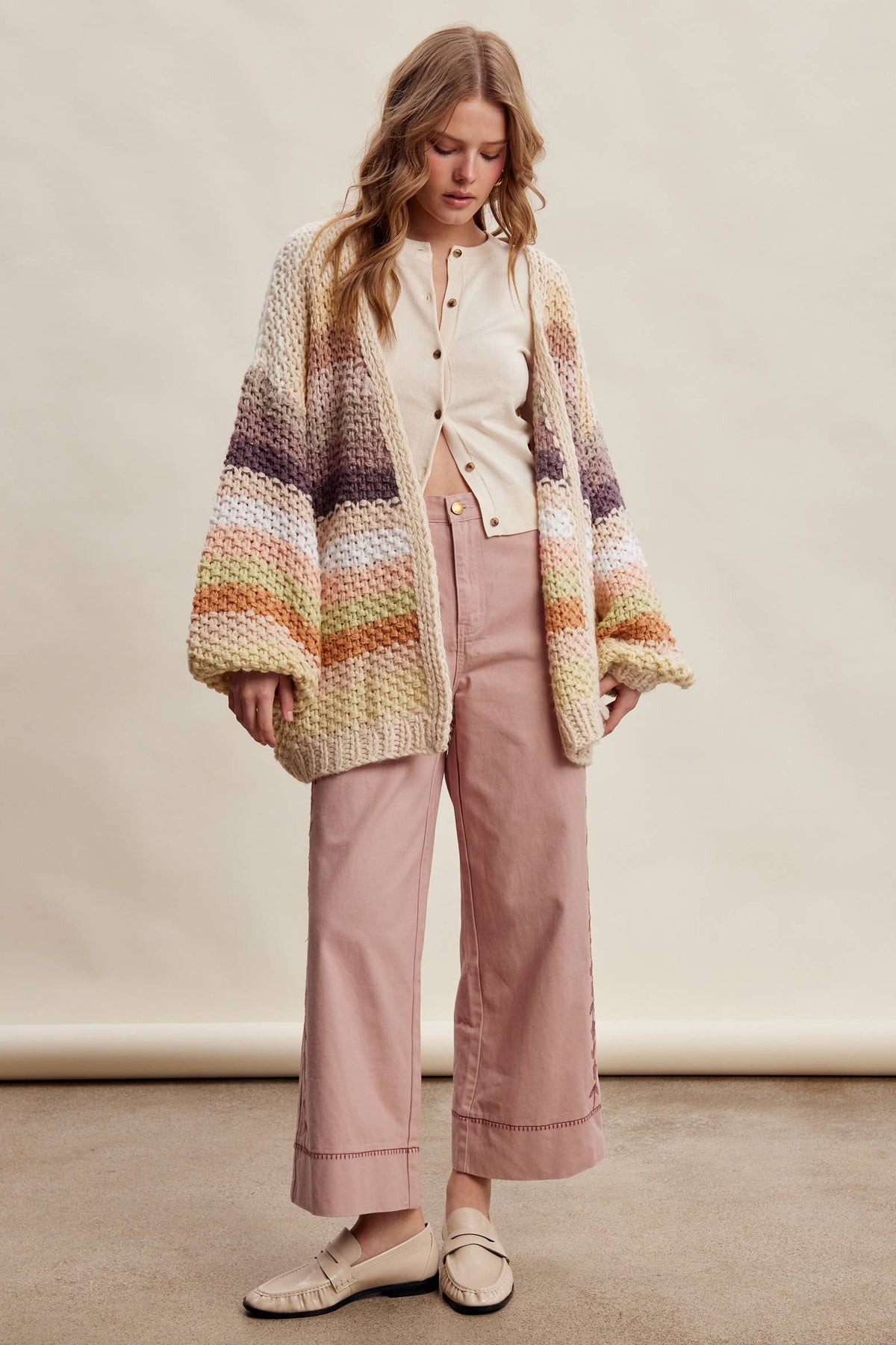 Listicle - Rainbow Hand-Crochet Open Cardigan LSW0620