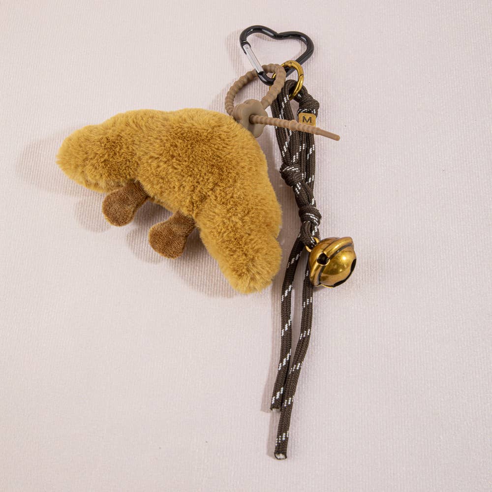 Collections by Fame Accessories - Plush Croissant Jingle Bell Bag Charm