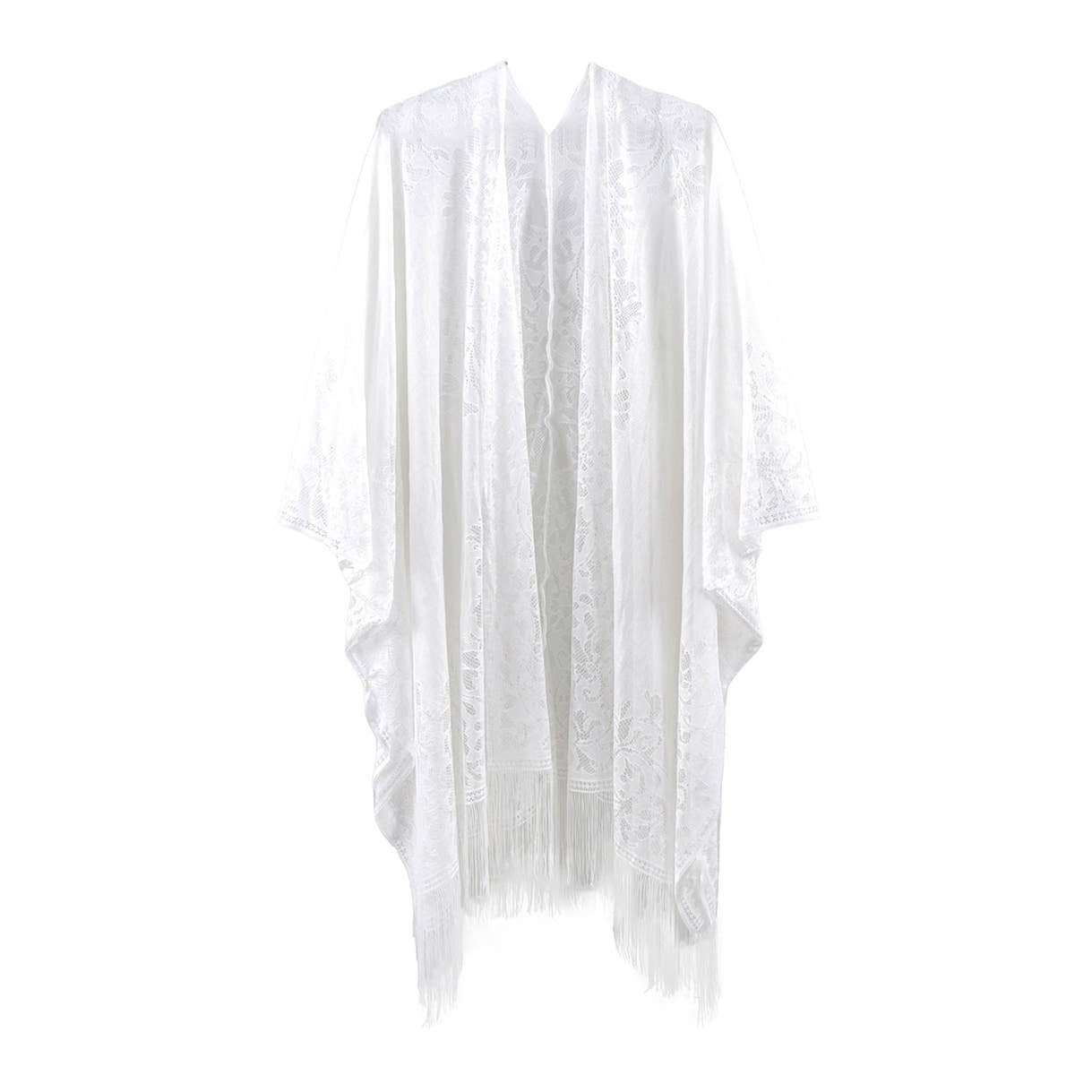 Collections by Fame Accessories - Flower Embroidered Sheer Kimono