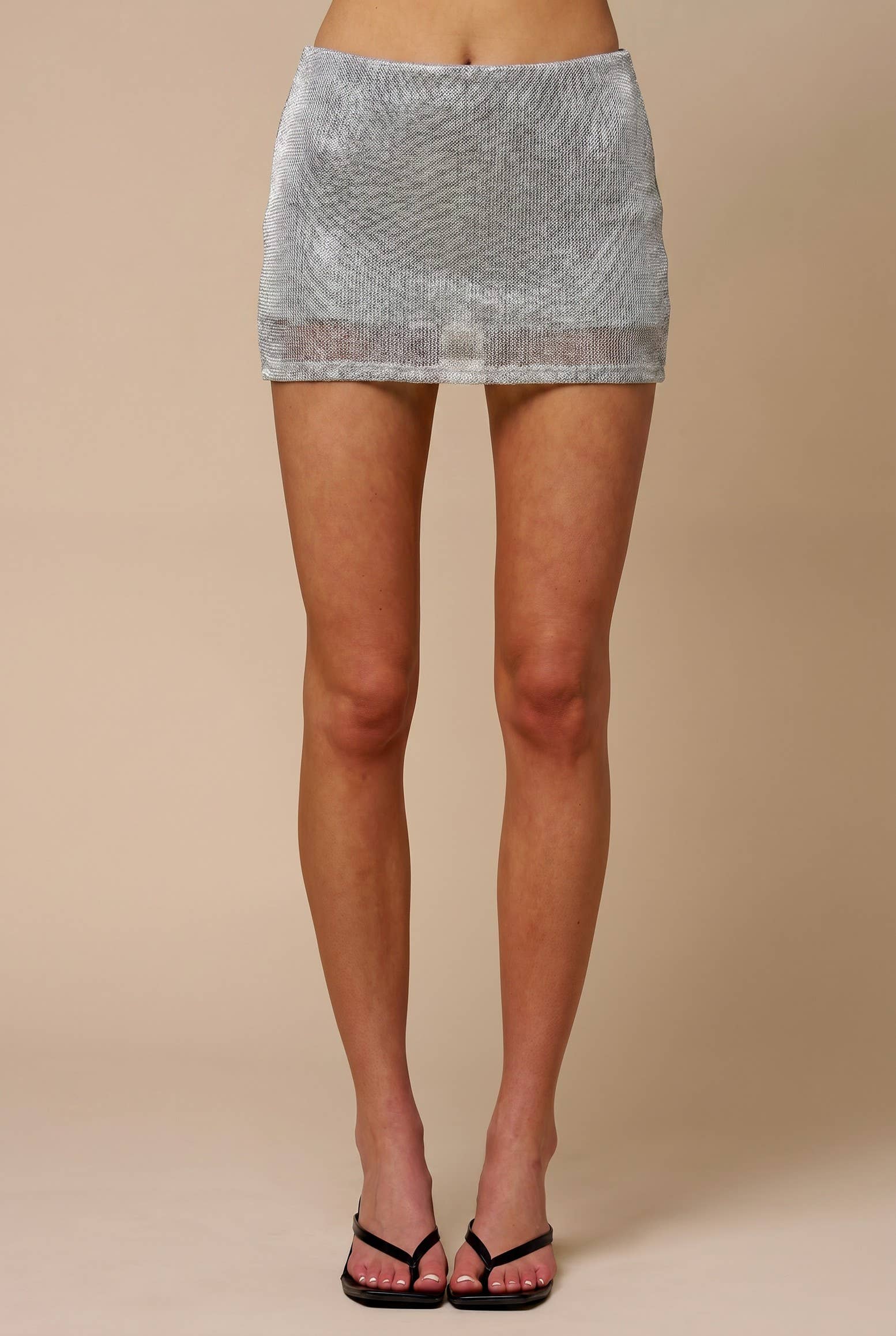Blue Blush - Lurex Mesh Mini Skort
