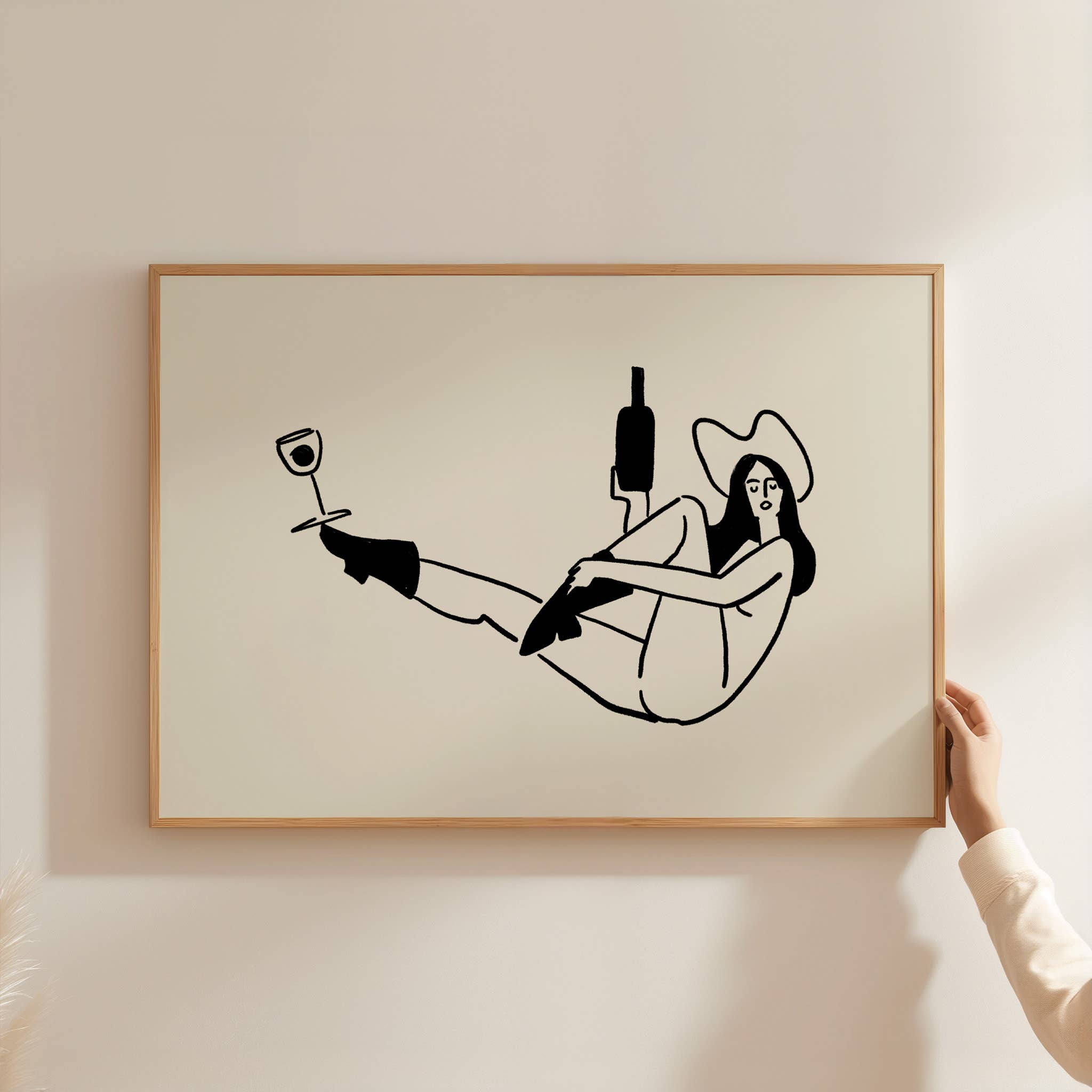 Tumbleweed Design Studio - Balance Yoga & Wine Cowgirl Minimal Western Wall Art Print