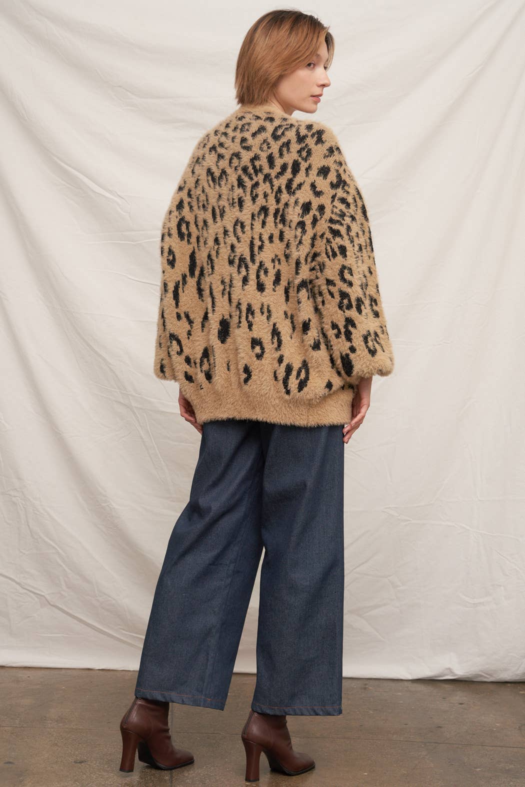 En Crème - Soft Leopard Sweater Cardigan